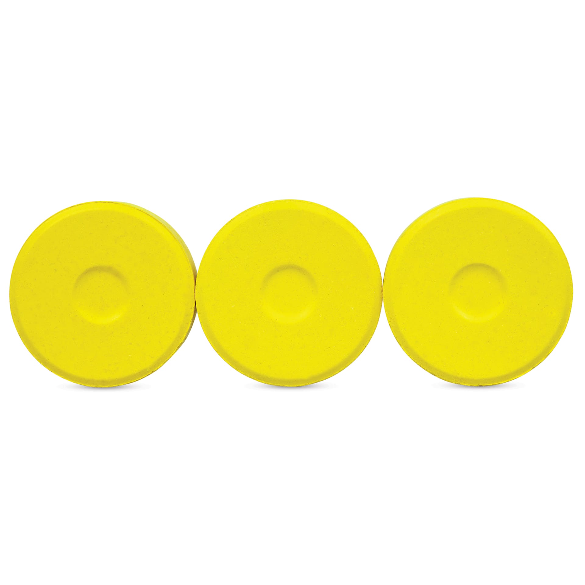 Large Lemon Yellow Blick Essentials Tempera Cakes side by side