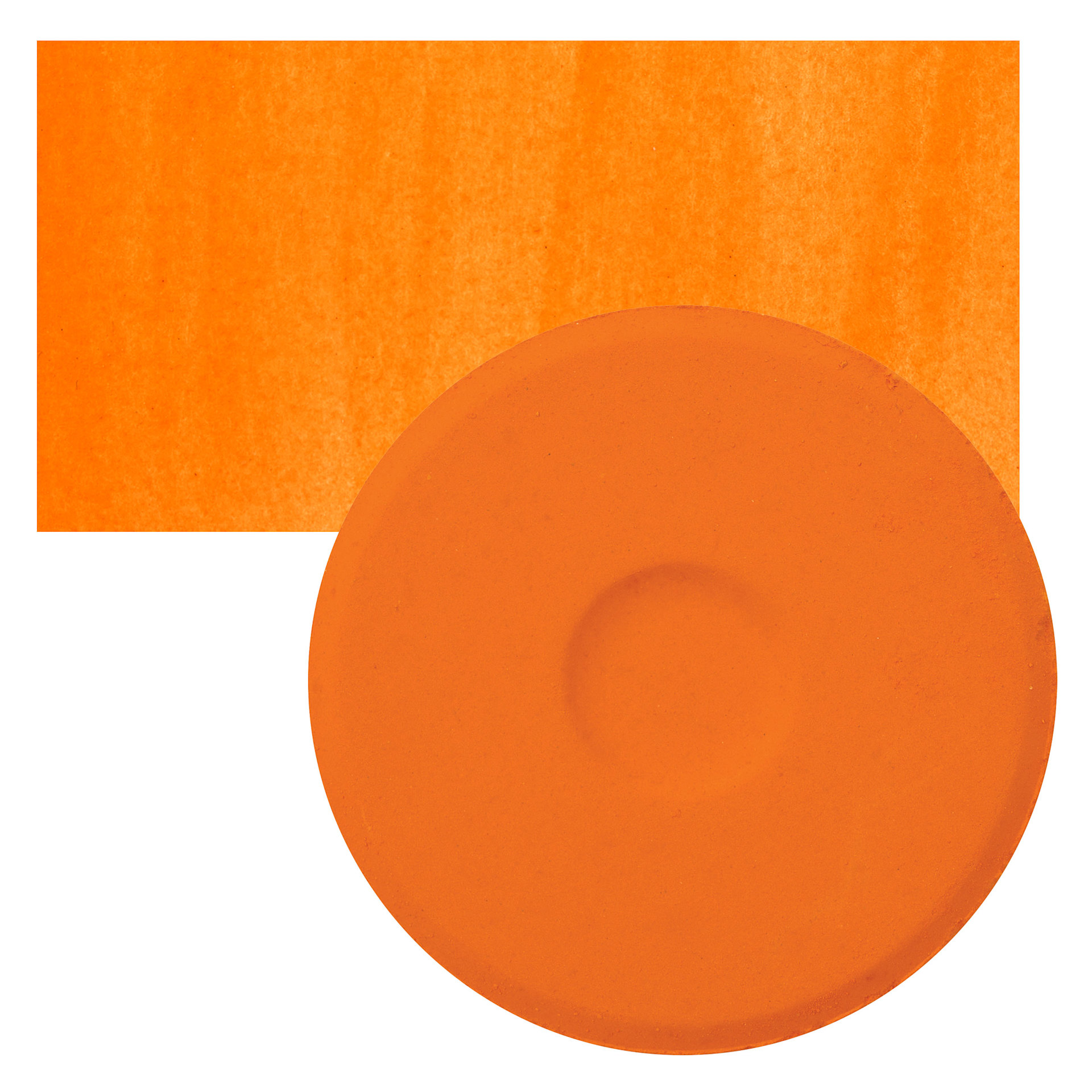 Blick Essentials Tempera Cake - Orange, Large cake and swatch