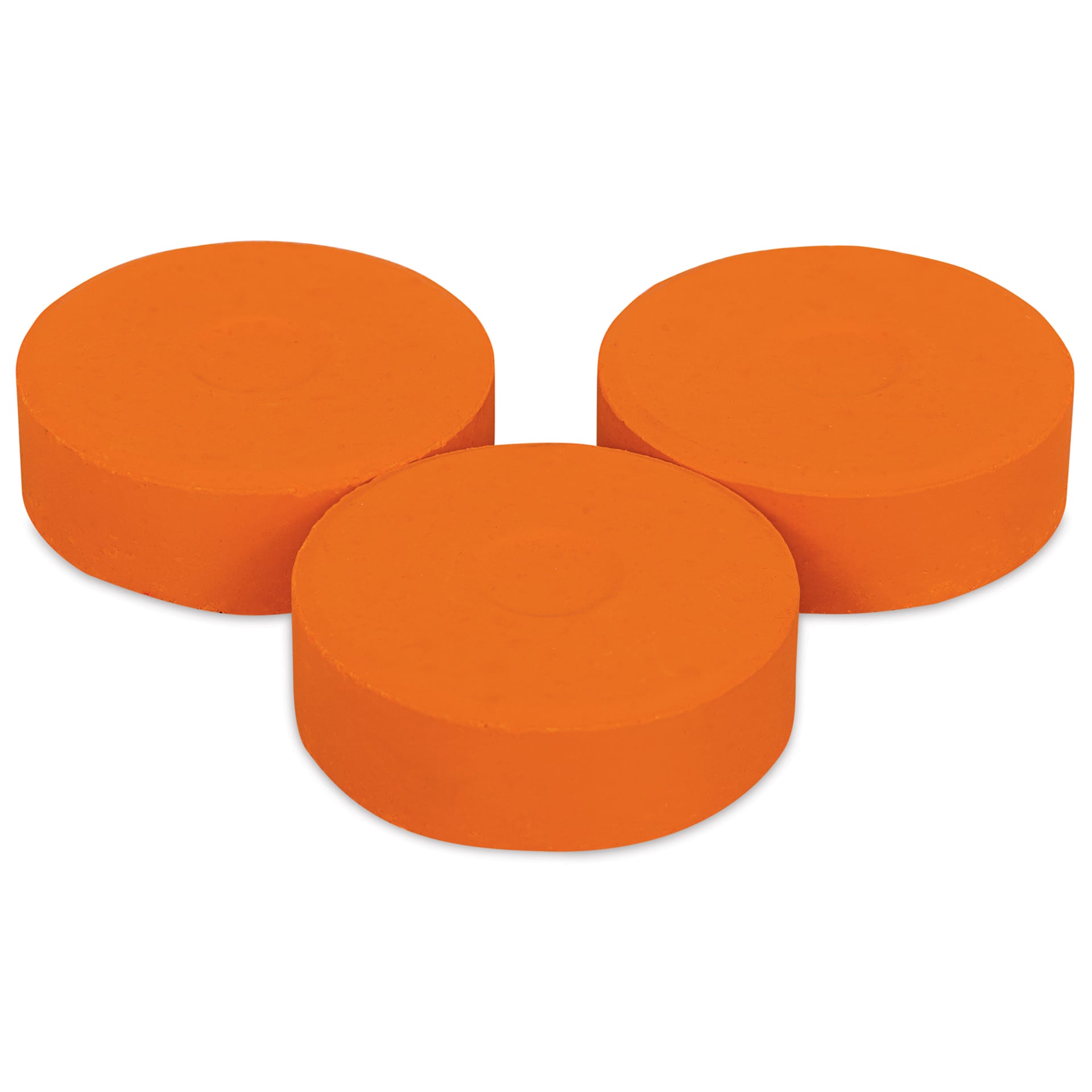 Large Orange Blick Essentials Tempera Cakes in an organzied angled group