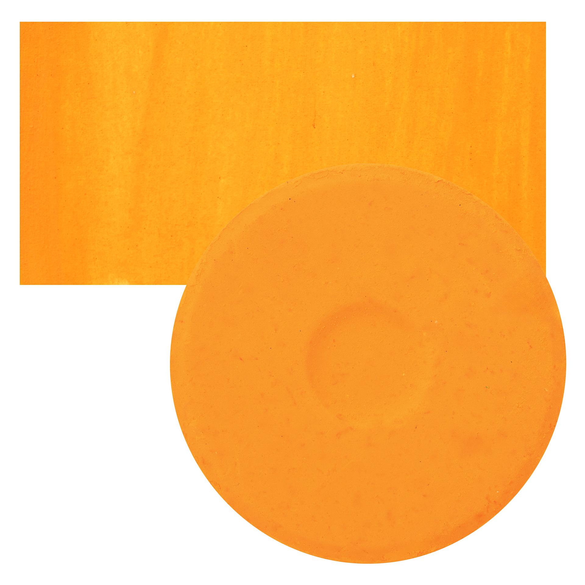 Blick Essentials Tempera Cake - Fluorescent Orange, Large cake and swatch