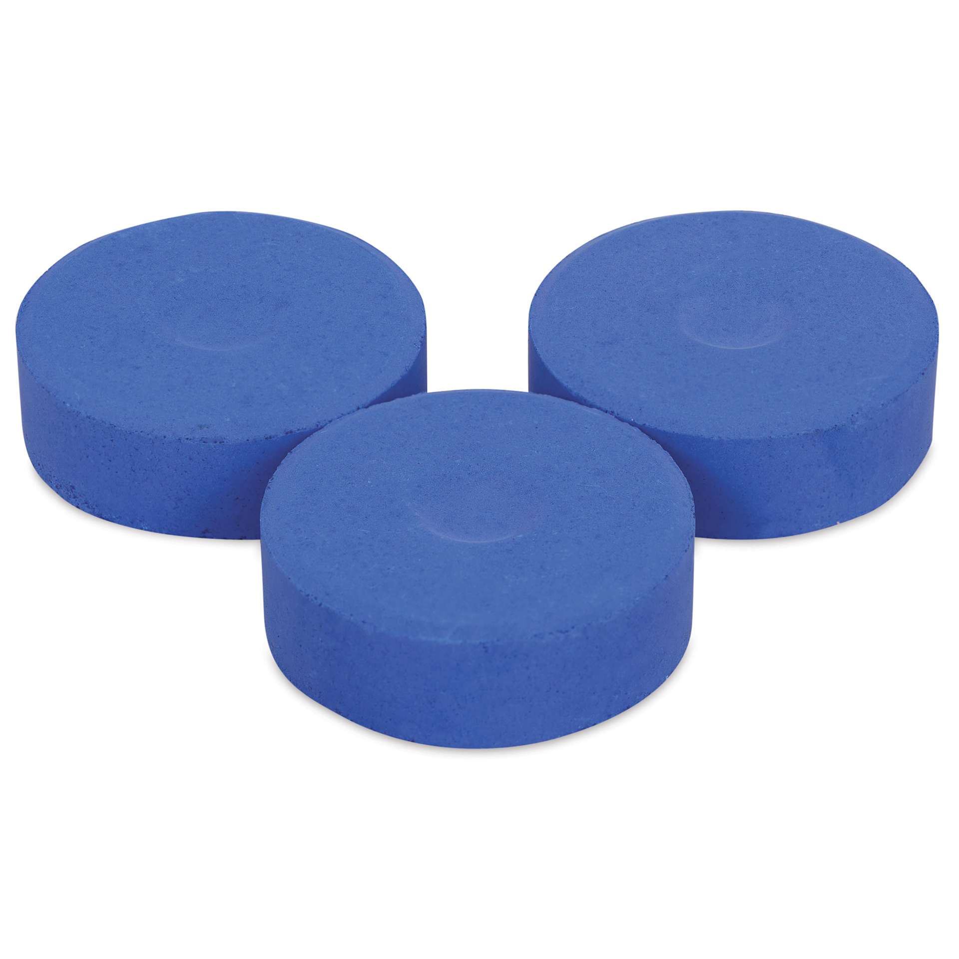 Large Ultramarine Blue Blick Essentials Tempera Cakes in organzied angled group