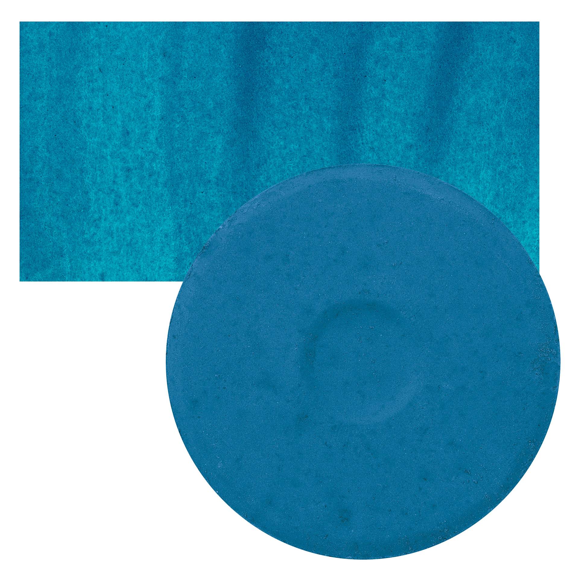 Blick Essentials Tempera Cake - Large Turquoise cake and swatch