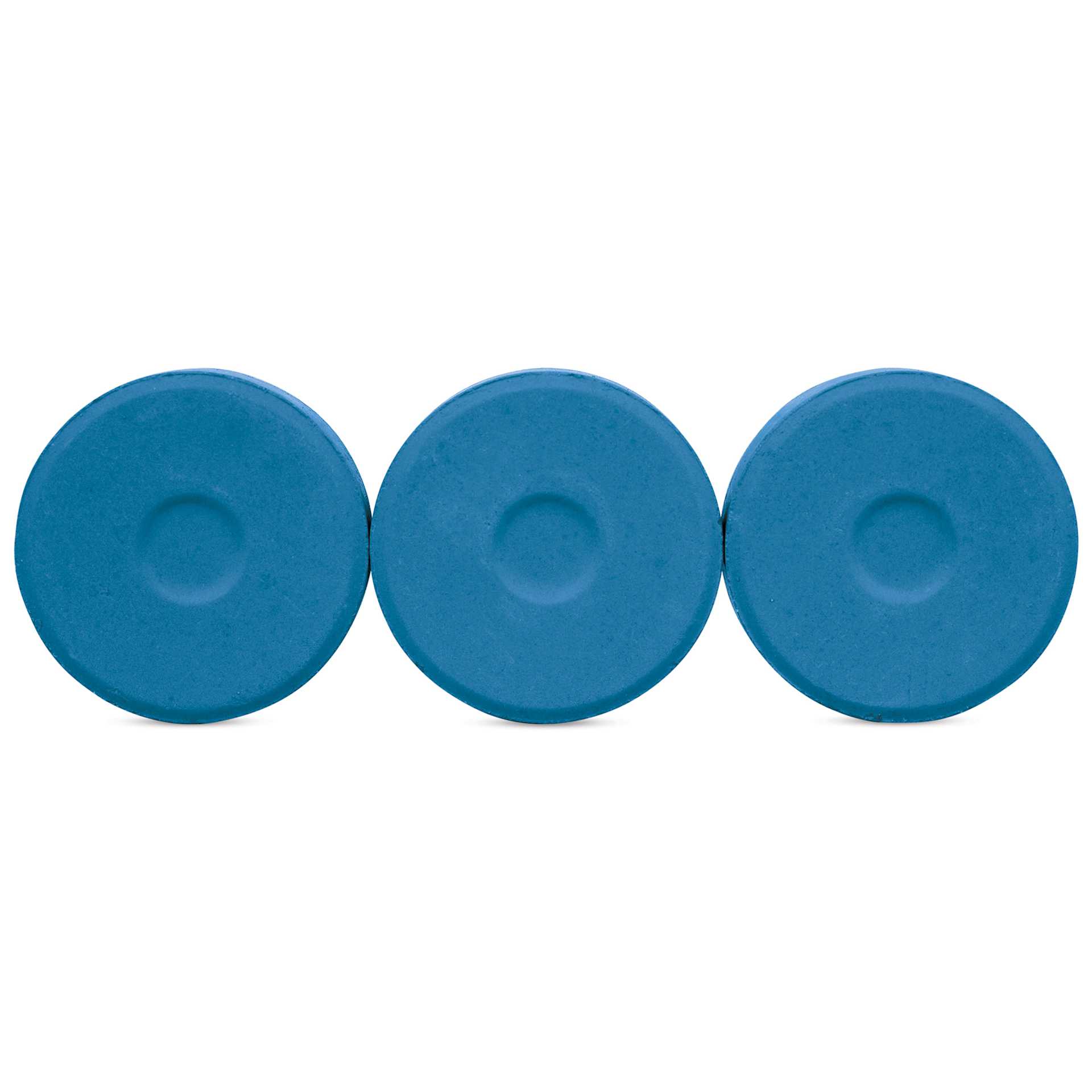 Large Turquoise Blick Essentials Tempera Cakes side by side