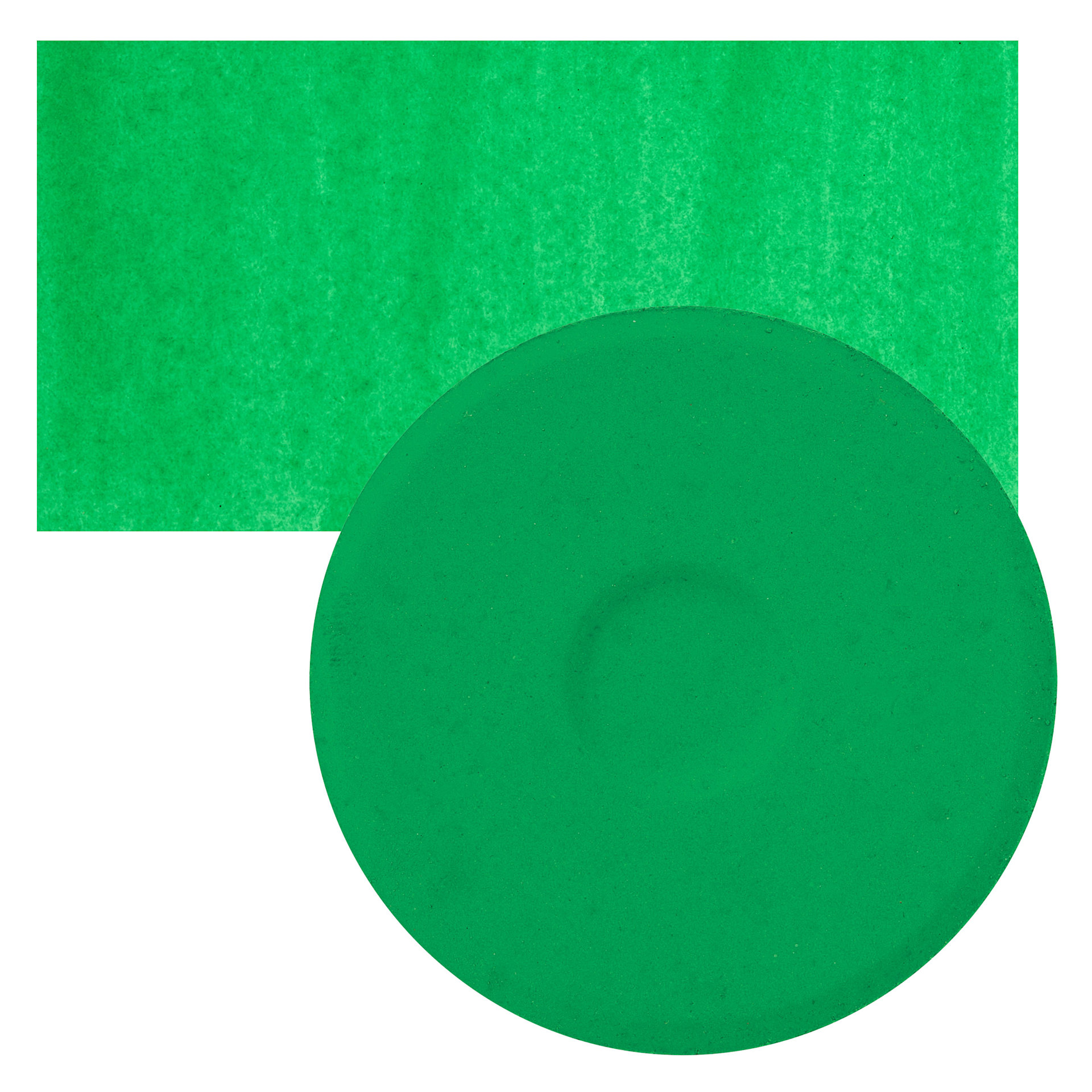 Blick Essentials Tempera Cake - Brilliant Green, Large cake and swatch
