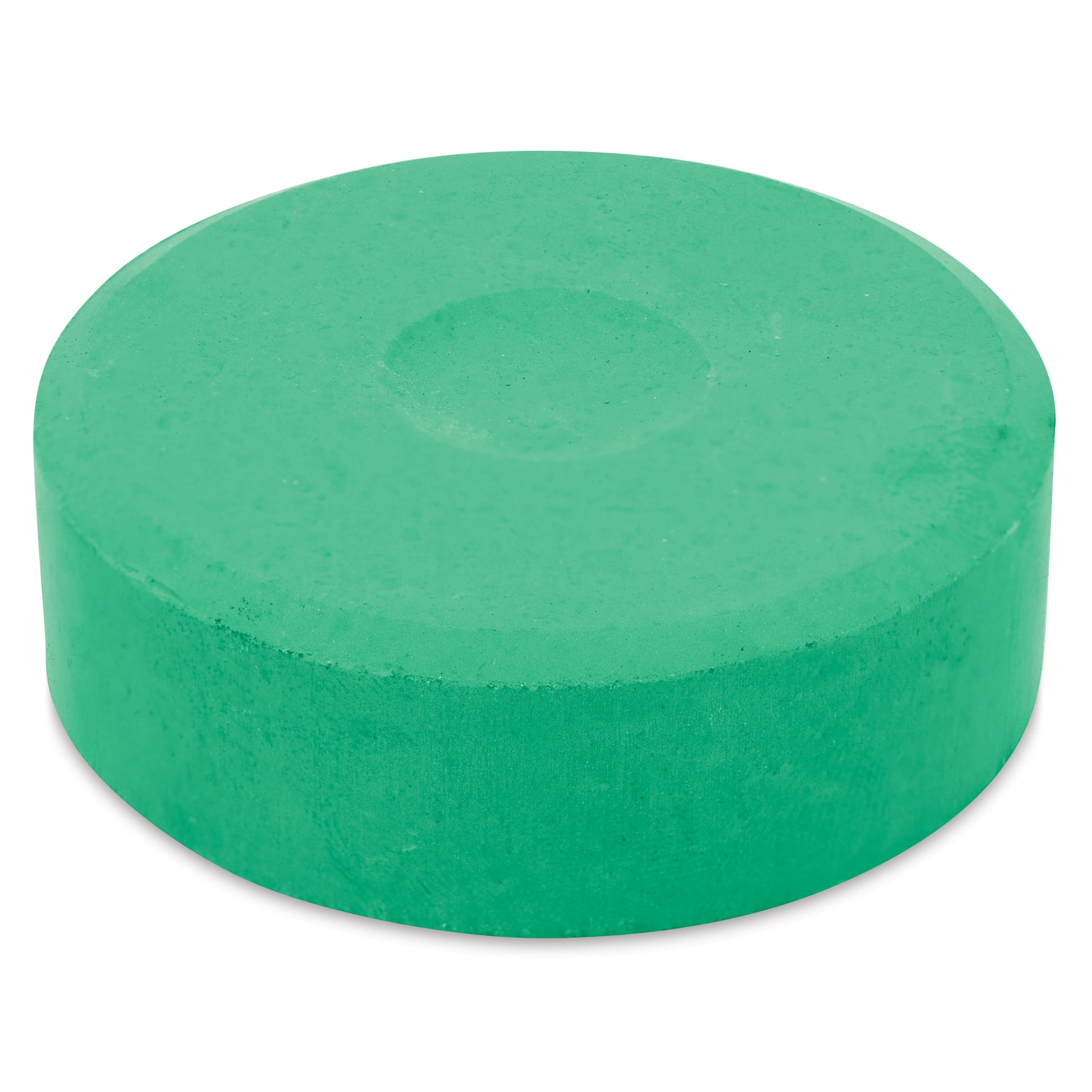 Side view of the Emerald Green Large Blick Essentials Tempera Cake