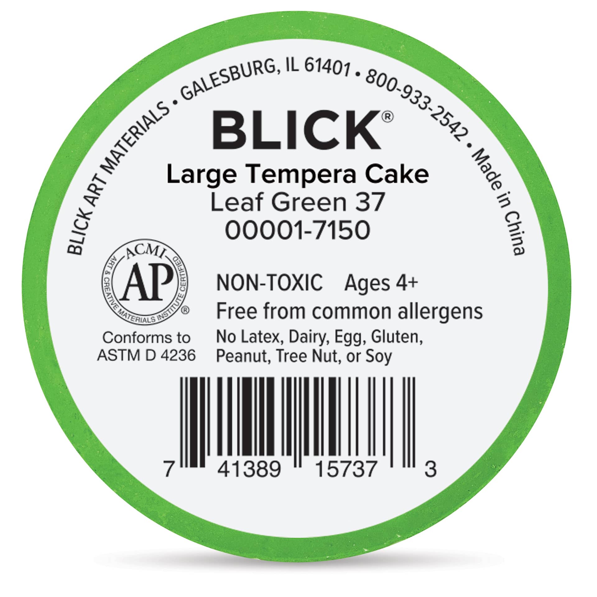 Back of the Large Leaf Green Blick Essentials Tempera Cake