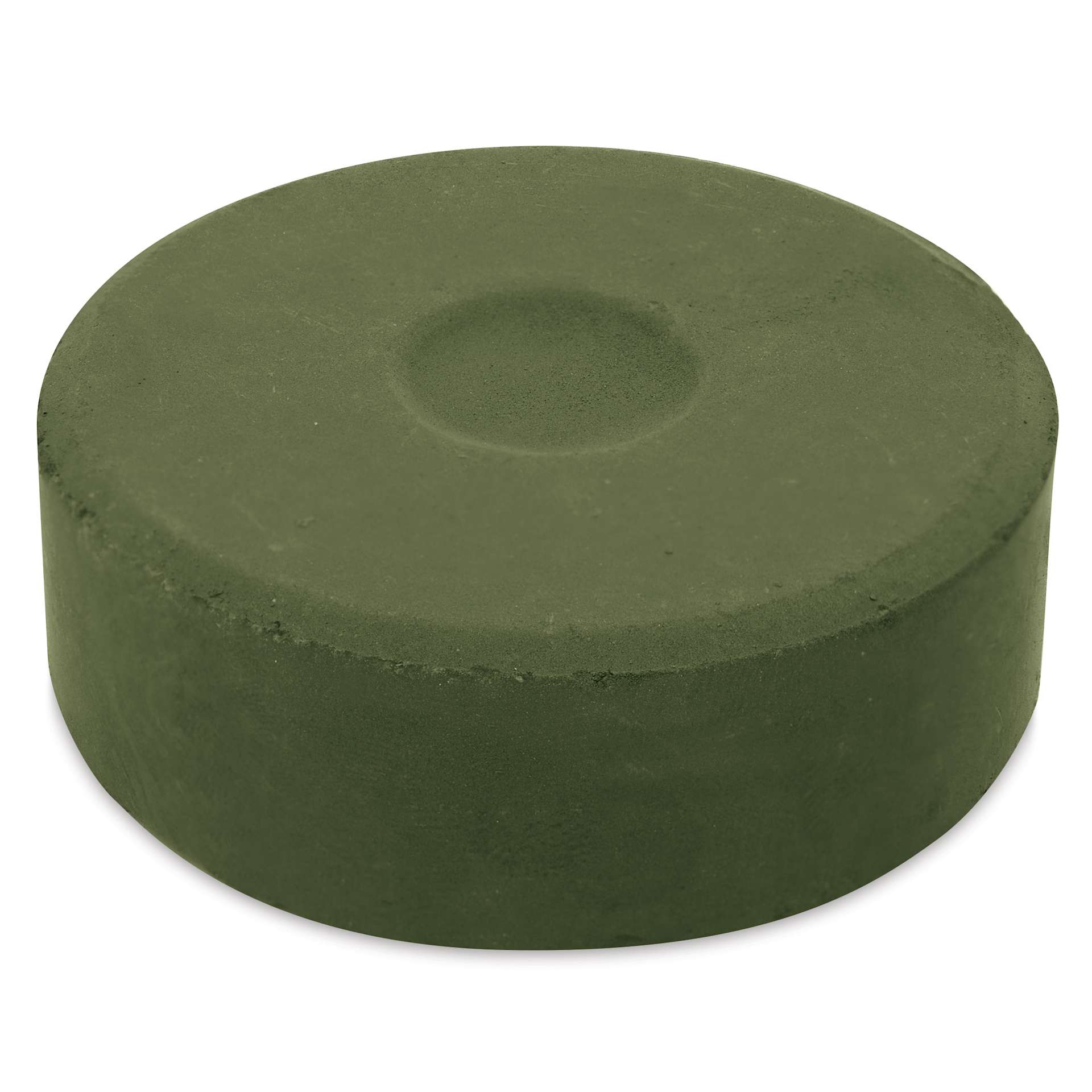 Side view of the Olive Green Large Blick Essentials Tempera Cake