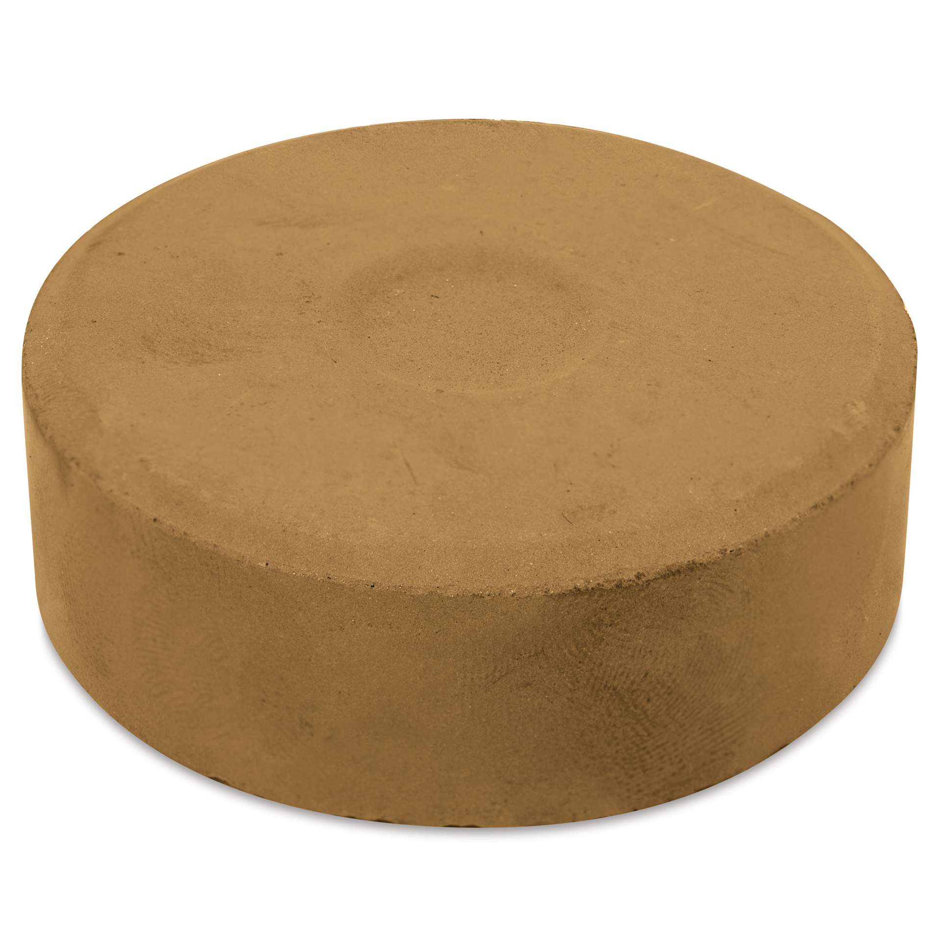Side view of the Raw Sienna Large Blick Essentials Tempera Cake