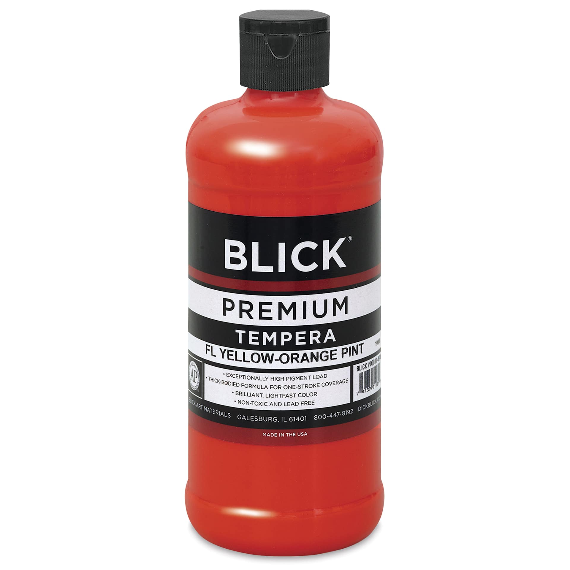Blick Premium Grade Tempera - Fluorescent Yellow-Orange, Pint