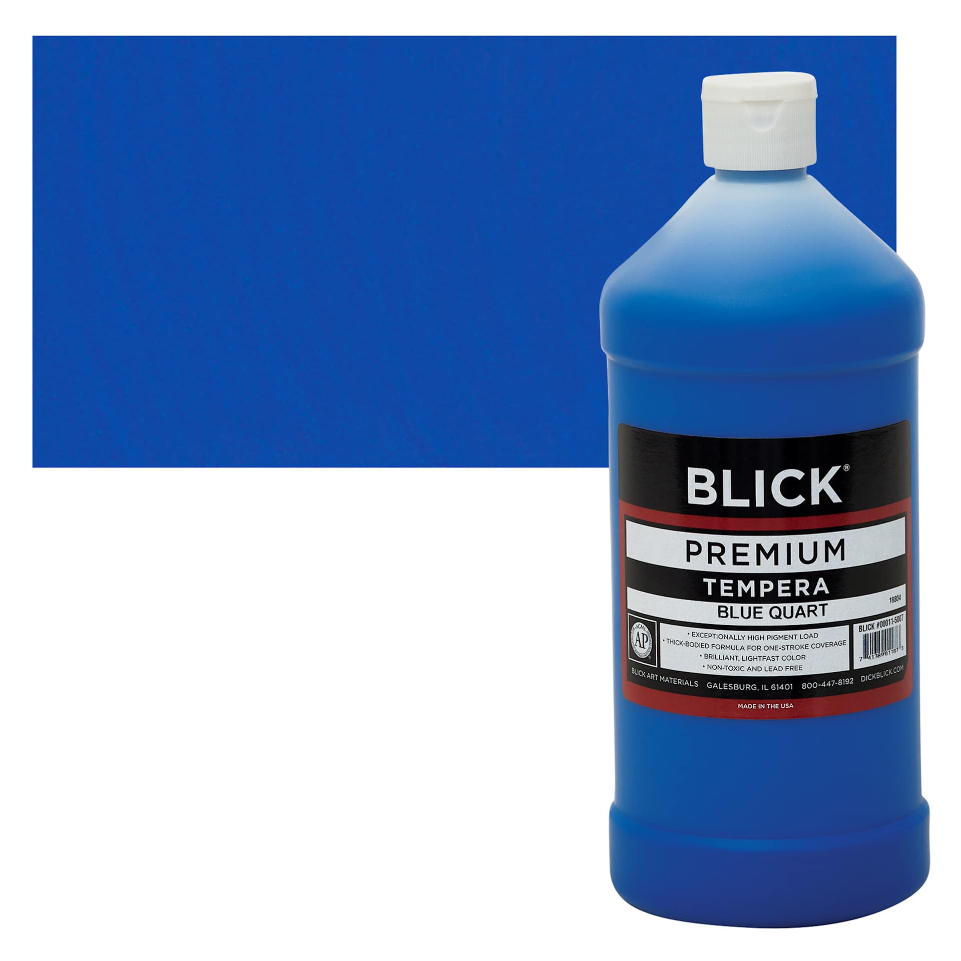 Blick Premium Grade Tempera - Blue, Quart and swatch