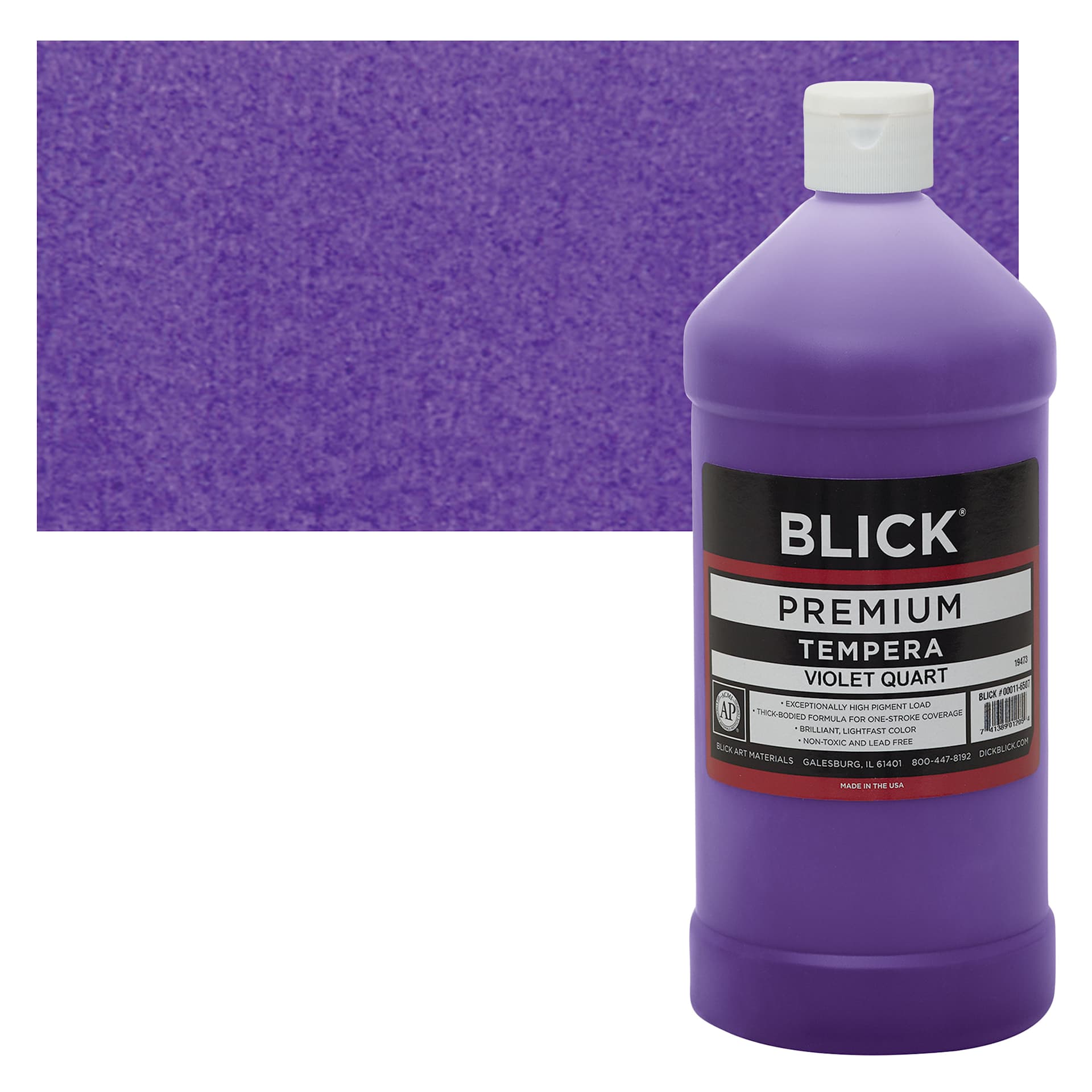 Blick Premium Grade Tempera - Violet, Quart and swatch