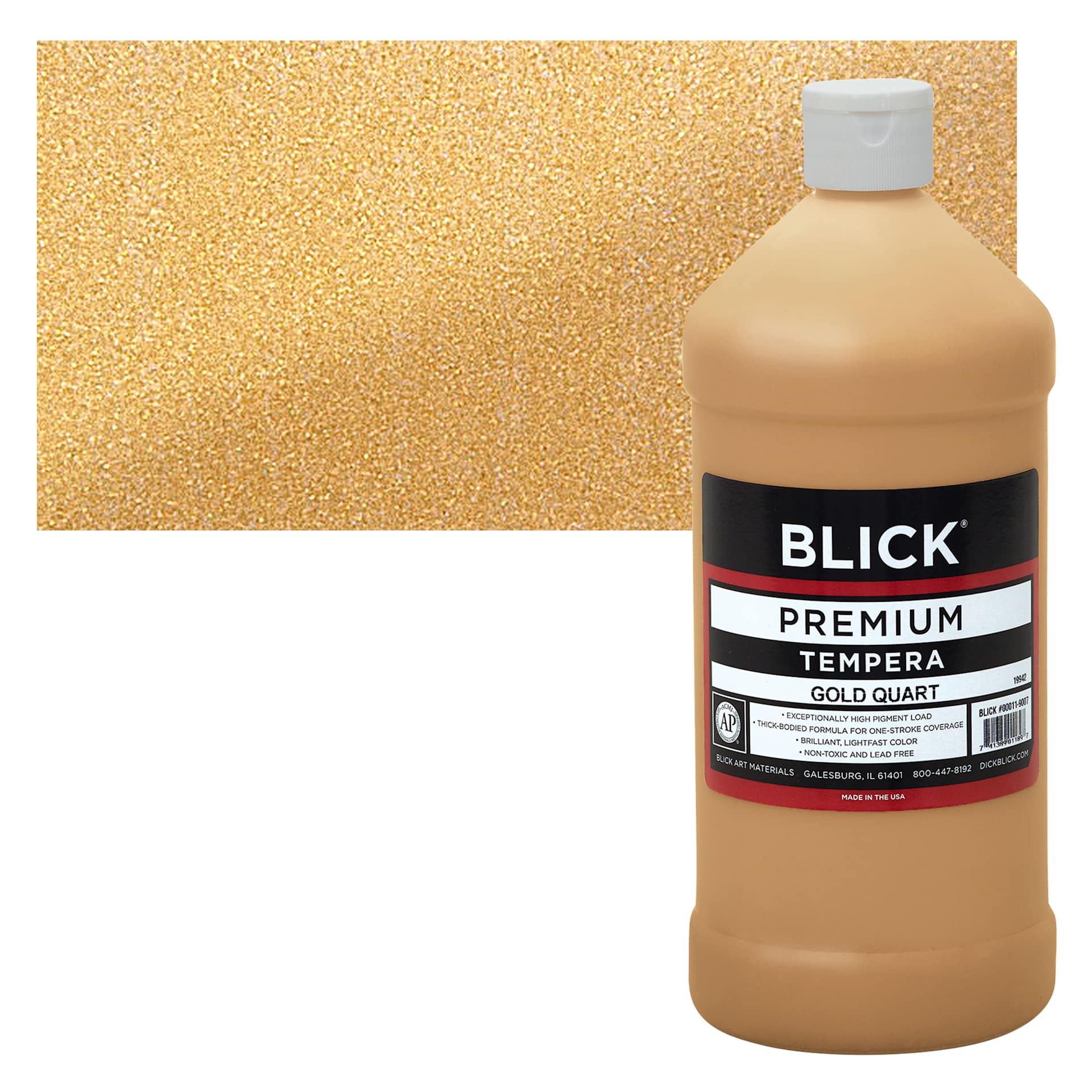 Blick Premium Grade Tempera - Gold, Quart and swatch