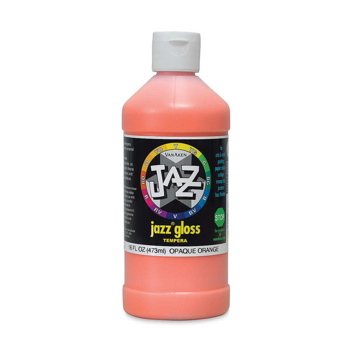 Jazz Gloss Tempera - Gloss, Orange, 16 oz bottle