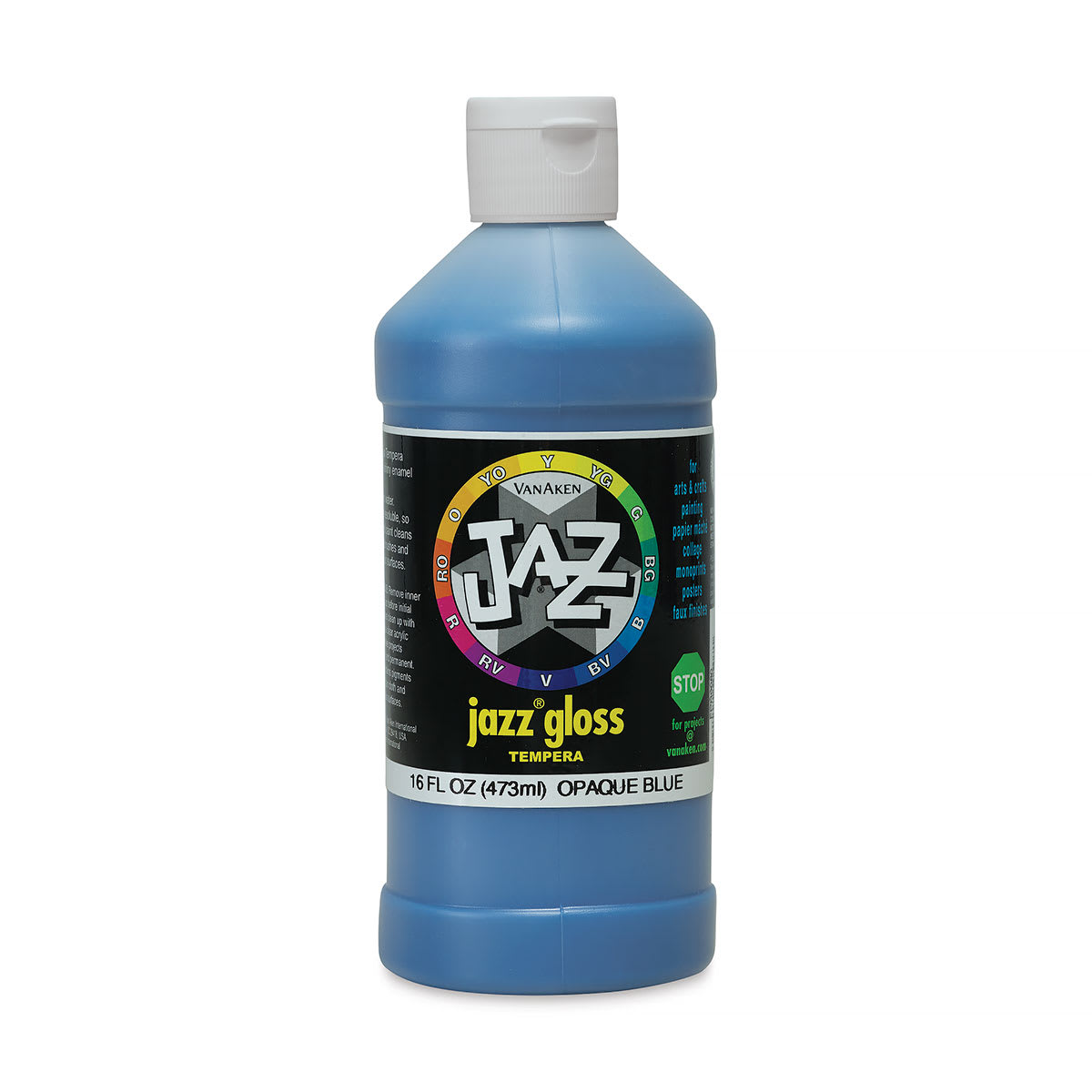 Jazz Gloss Tempera - Gloss, Blue, 16 oz bottle