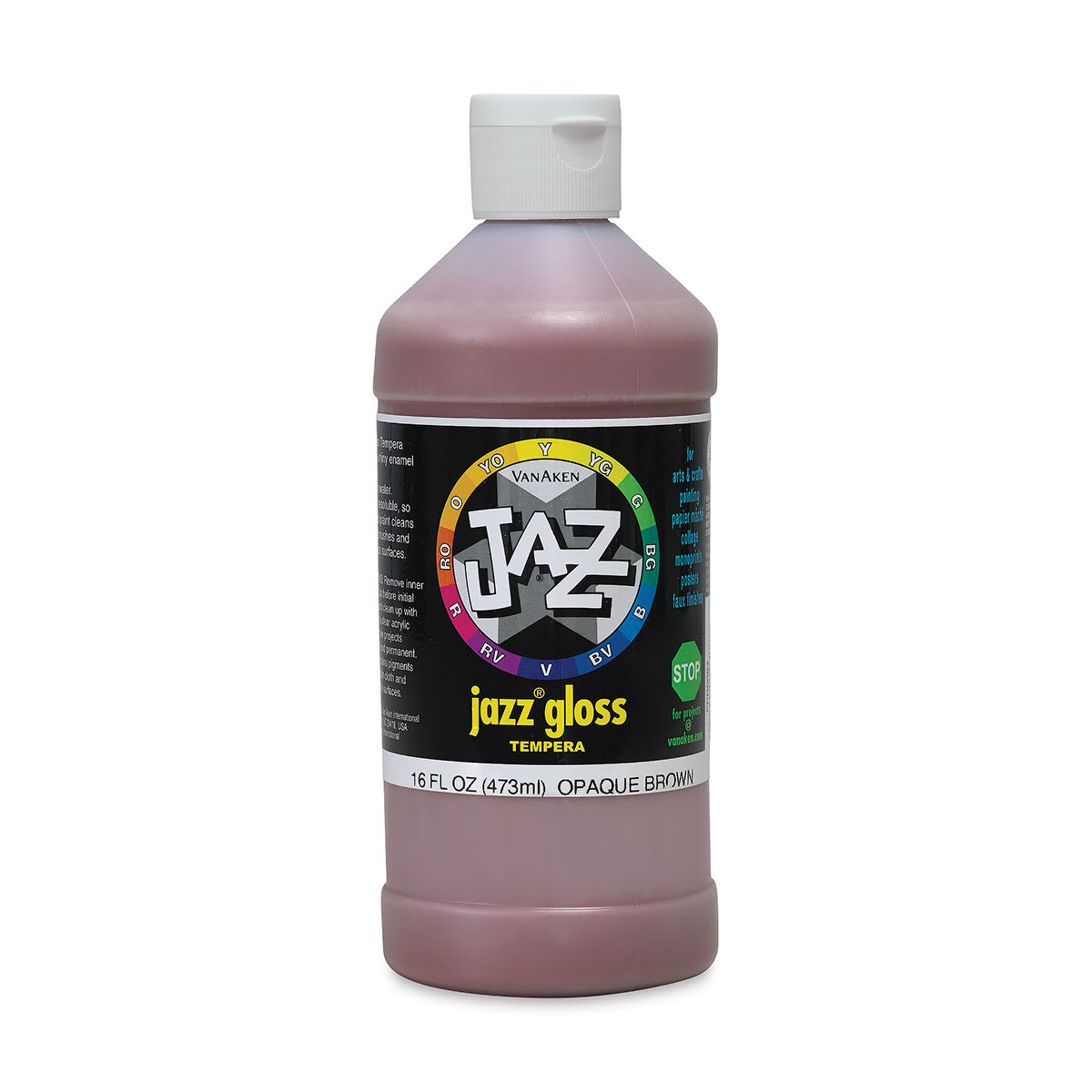 Jazz Gloss Tempera - Gloss, Brown, 16 oz bottle