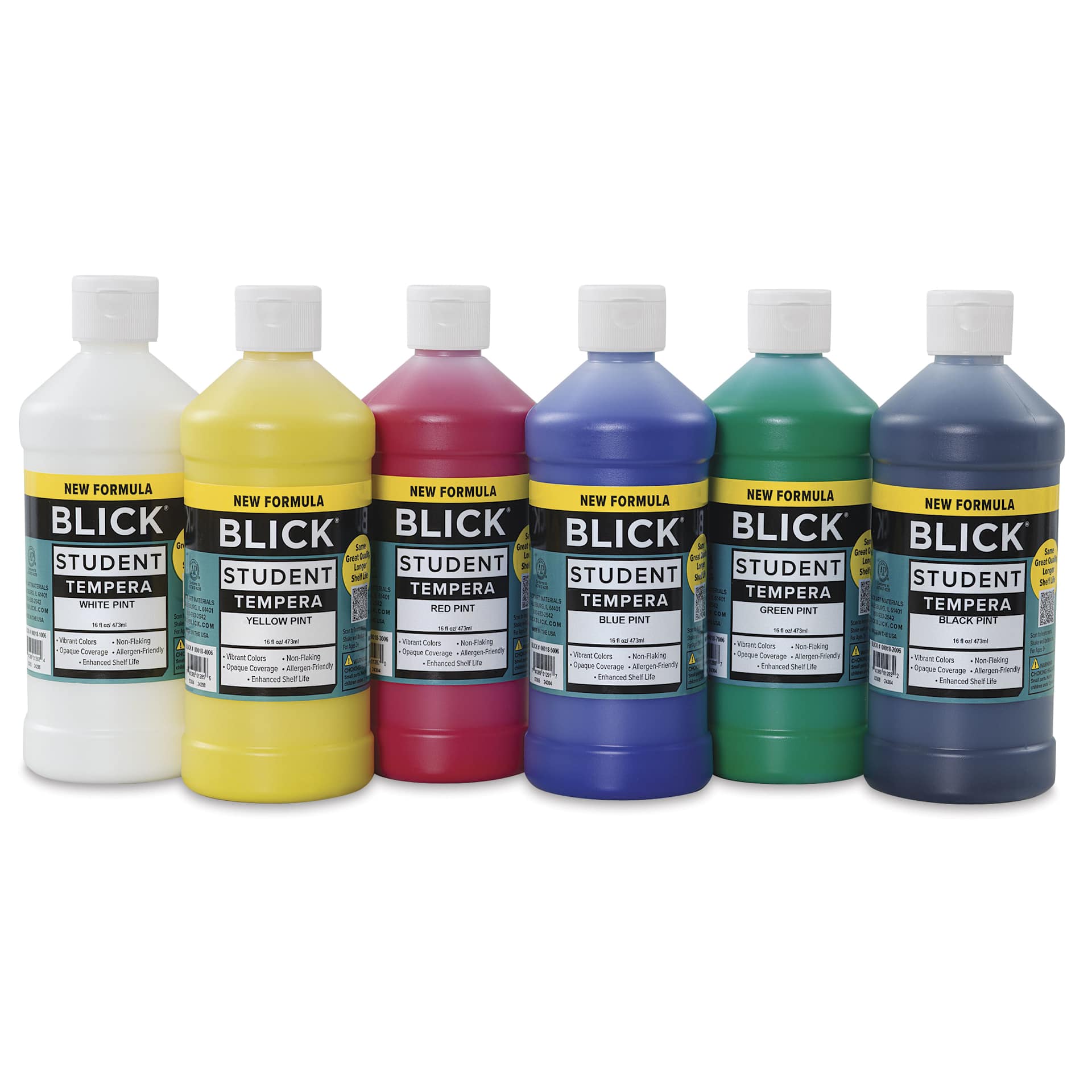 Blick Student Tempera Paints - Set of 6, Basic Colors, Pint