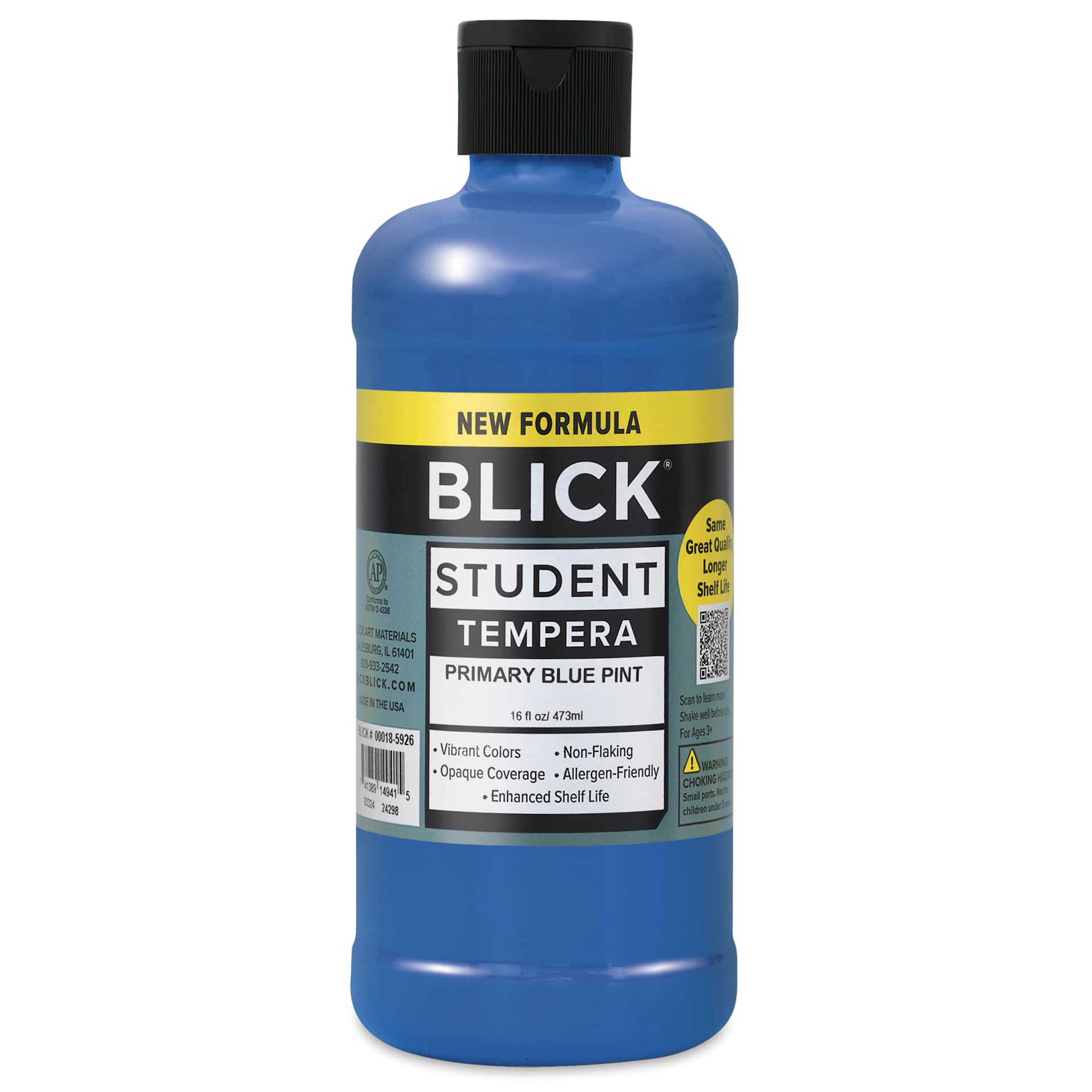 Blick Student Tempera Paint - Primary Blue, 16 oz bottle
