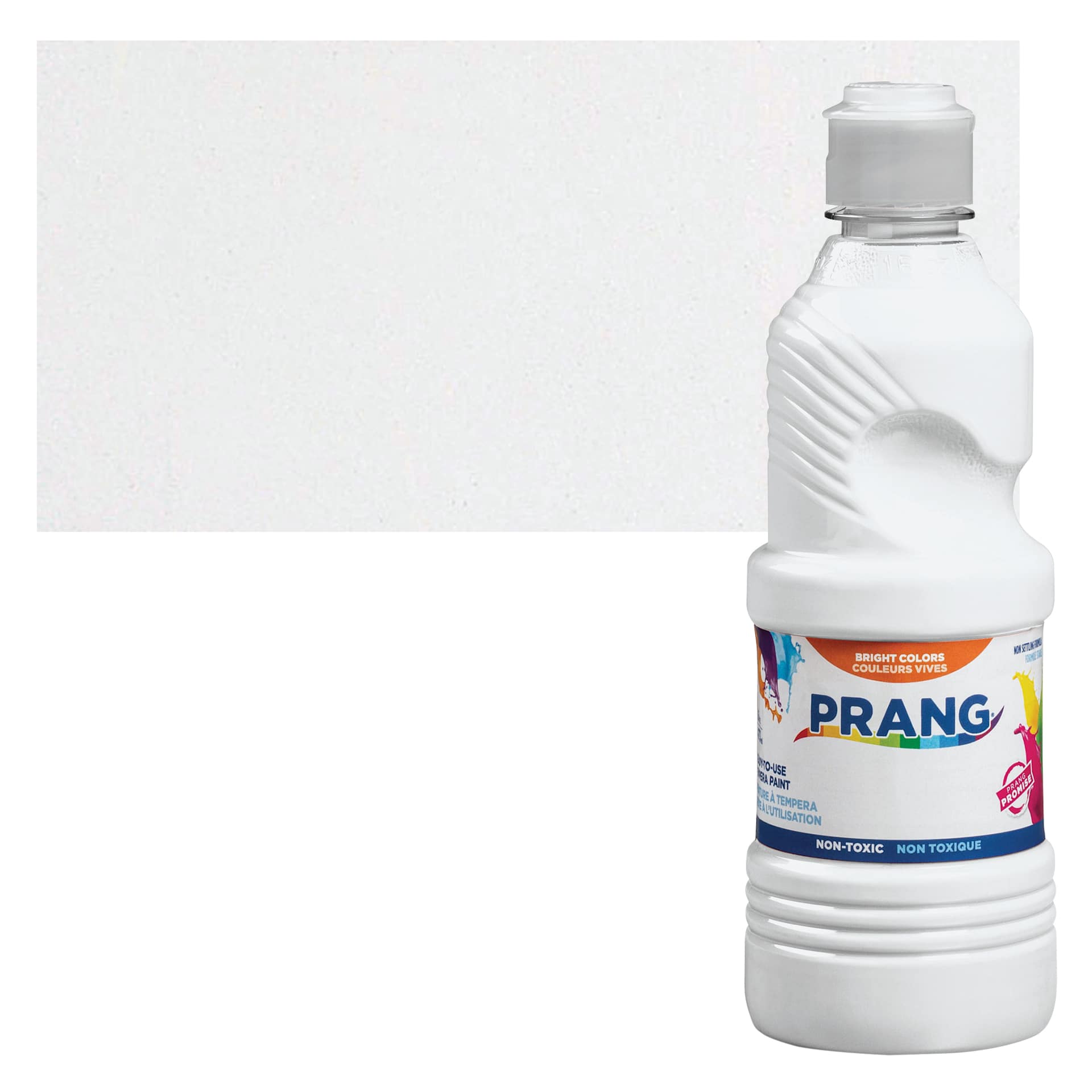 Prang Ready-To-Use Tempera Paint - White, 32 oz bottle and swatch