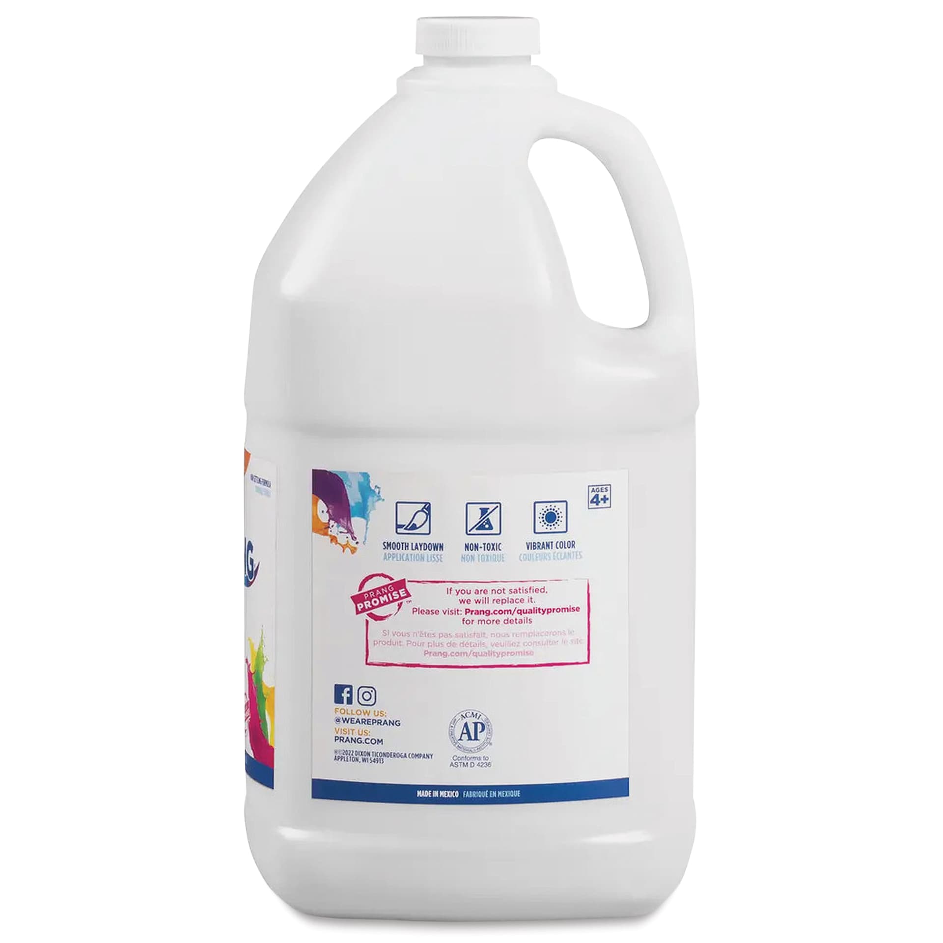 Back of Prang Ready-To-Use Tempera Paint - White, Gallon