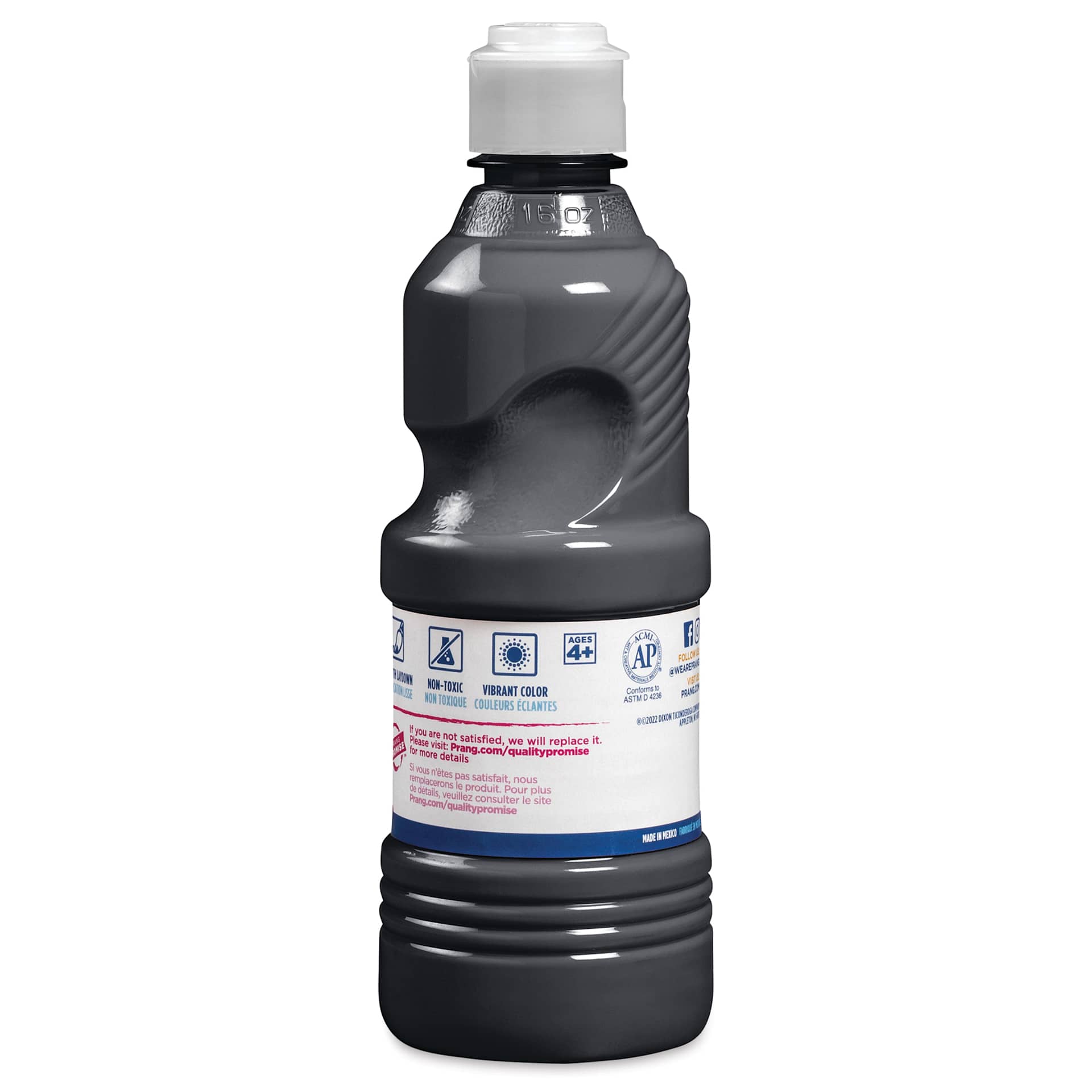 Back of Prang Ready-To-Use Tempera Paint - Black, 16 oz bottle