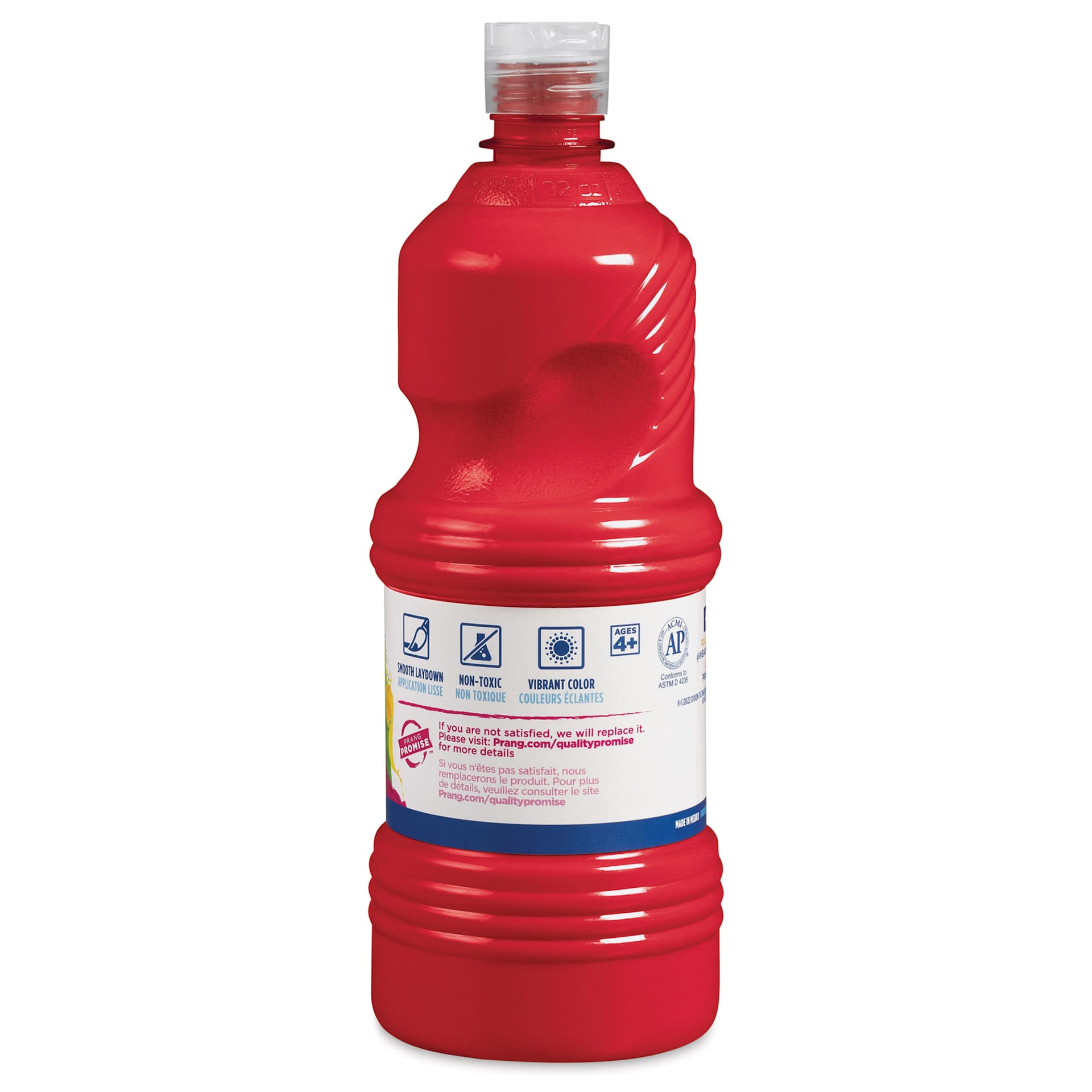 Back of Prang Ready-To-Use Tempera Paint - Red, Quart
