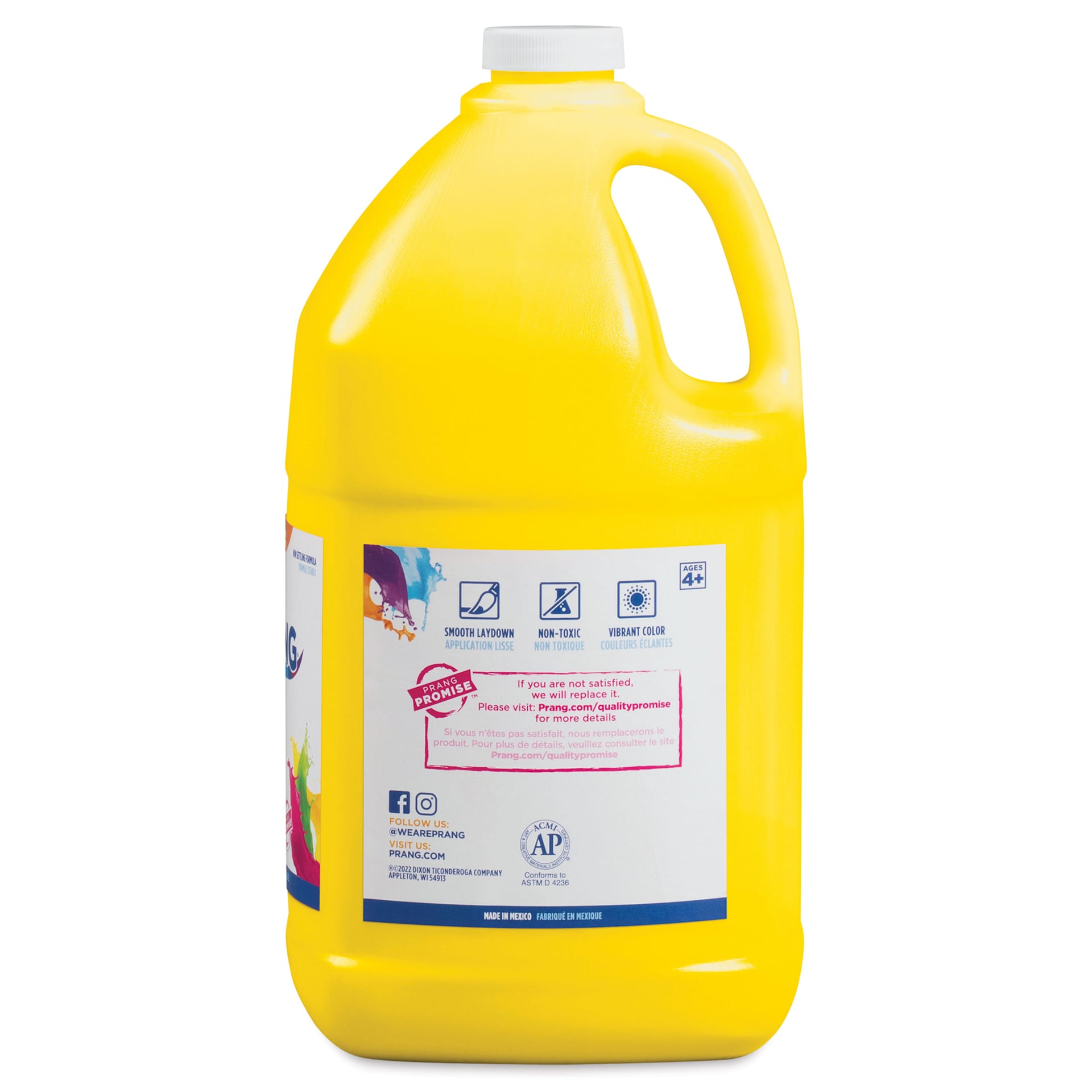 Back of Prang Ready-To-Use Tempera Paint - Yellow, Gallon