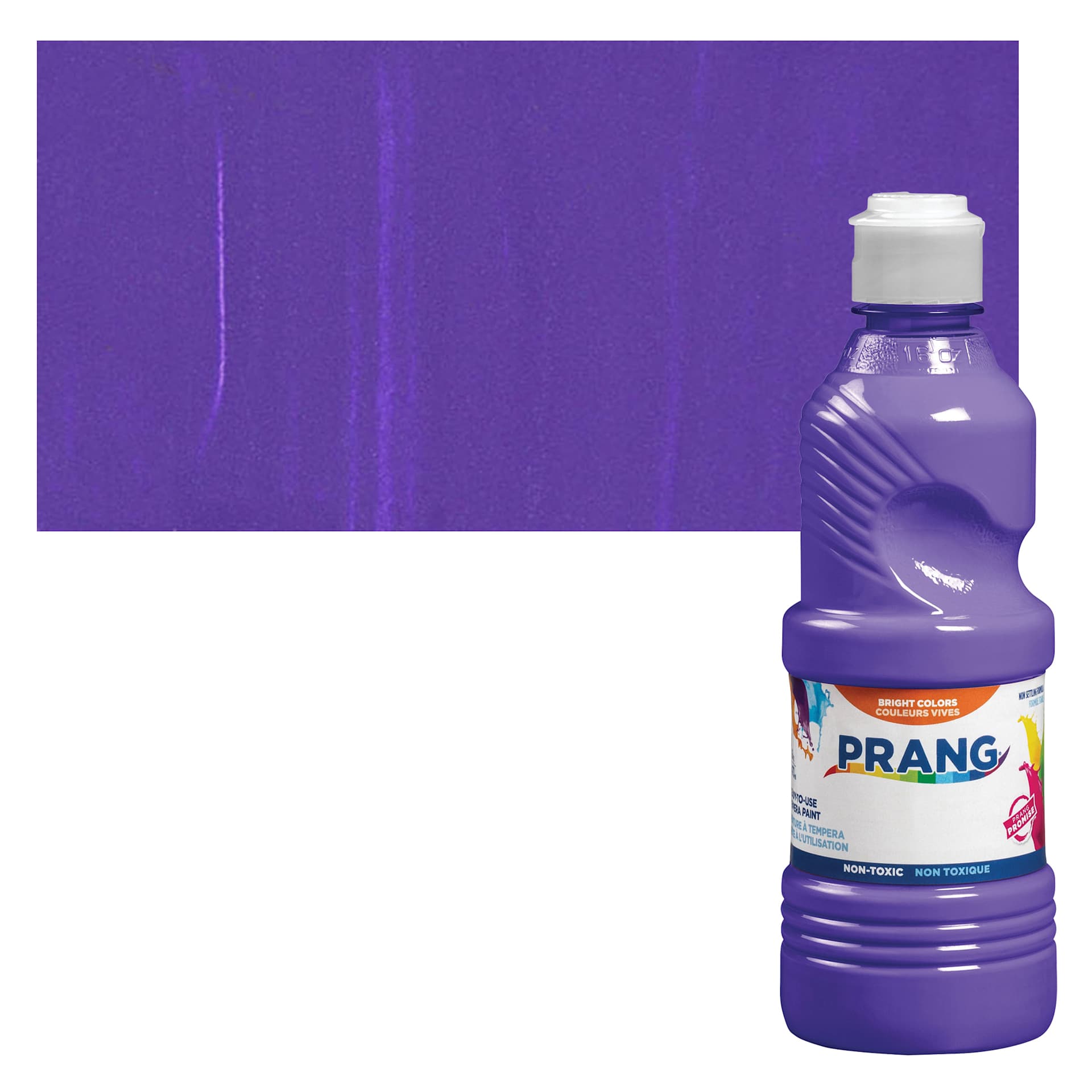 Prang Ready-To-Use Tempera Paint- Violet, Pint bottle and swatch