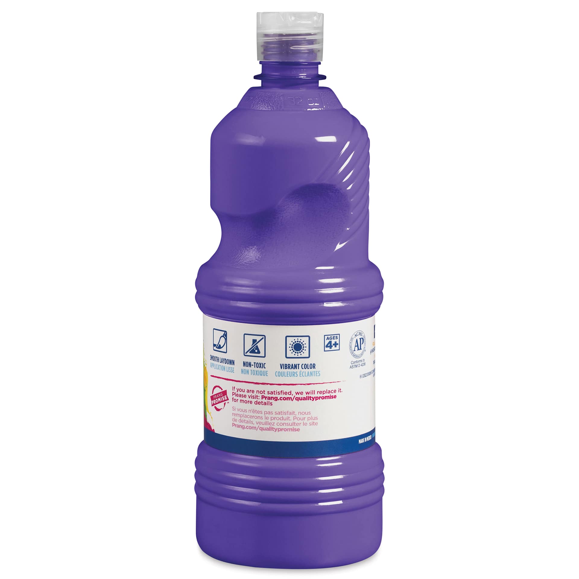 Back of Prang Ready-To-Use Tempera Paint - Violet, 32 oz bottle