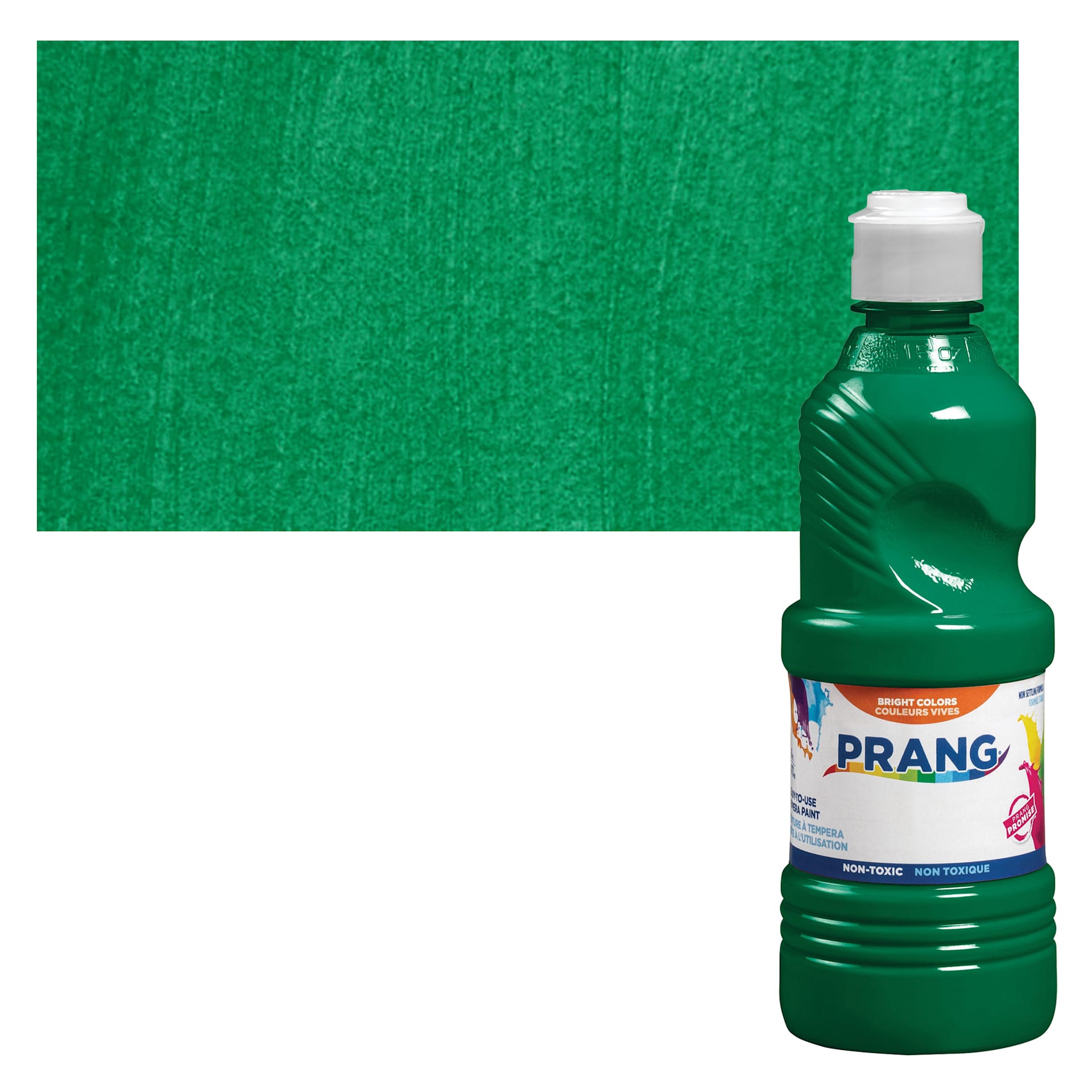 Prang Ready-To-Use Tempera Paint - Green, 16 oz bottle and swatch