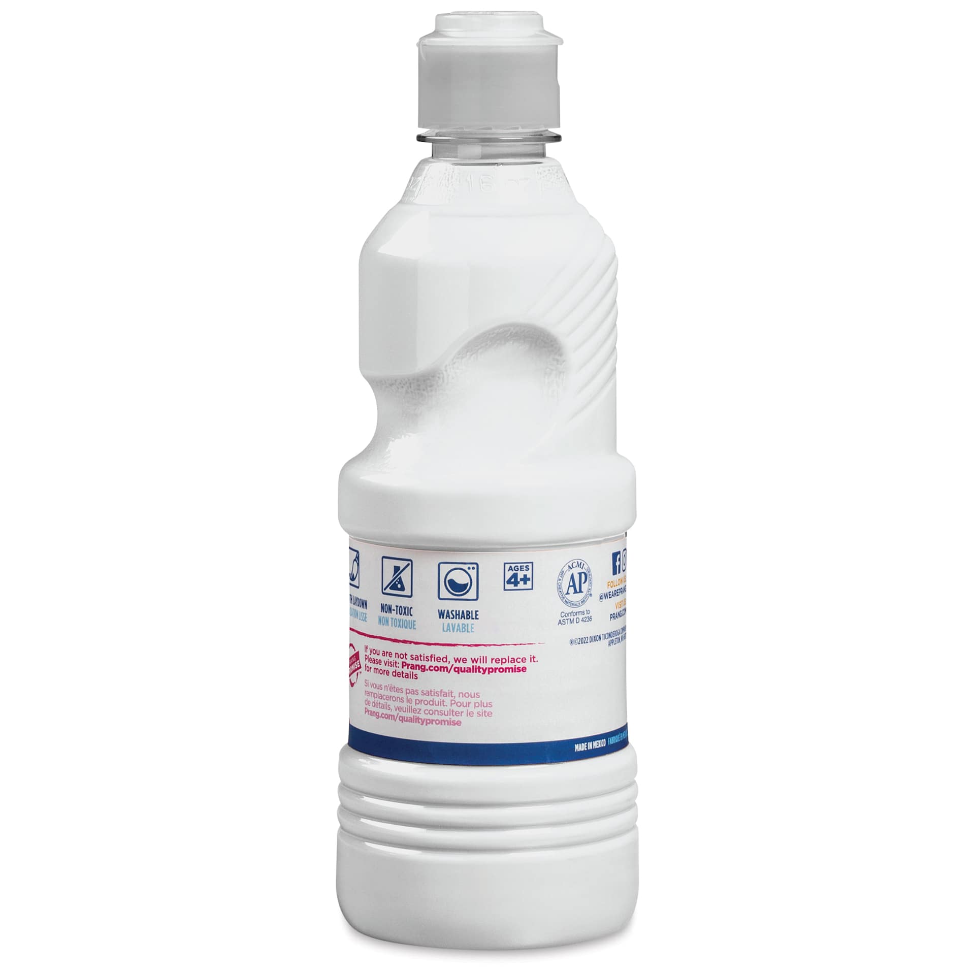 Prang Ready-To-Use Washable Tempera Paint - White, 16 oz back of bottle