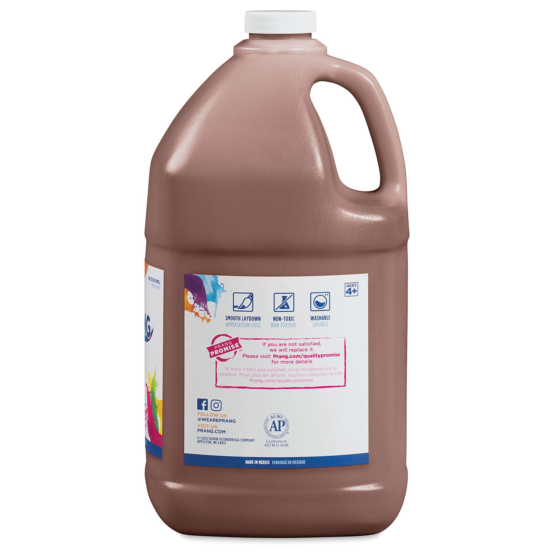 Prang Ready-To-Use Washable Tempera Paint - Brown, Gallon bottle back