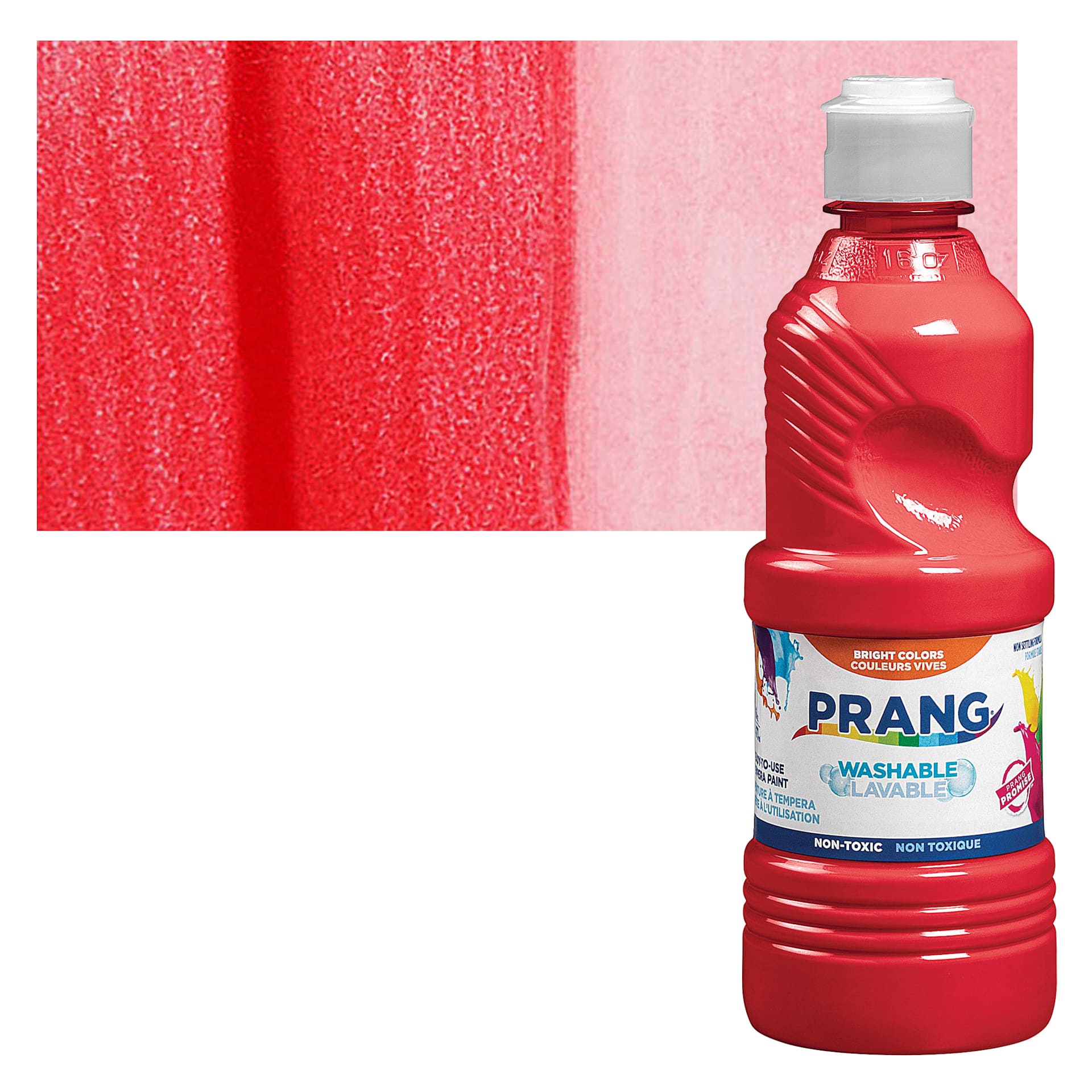 Prang Ready-To- Use Washable Tempera Paint- Red, Pint and swatch