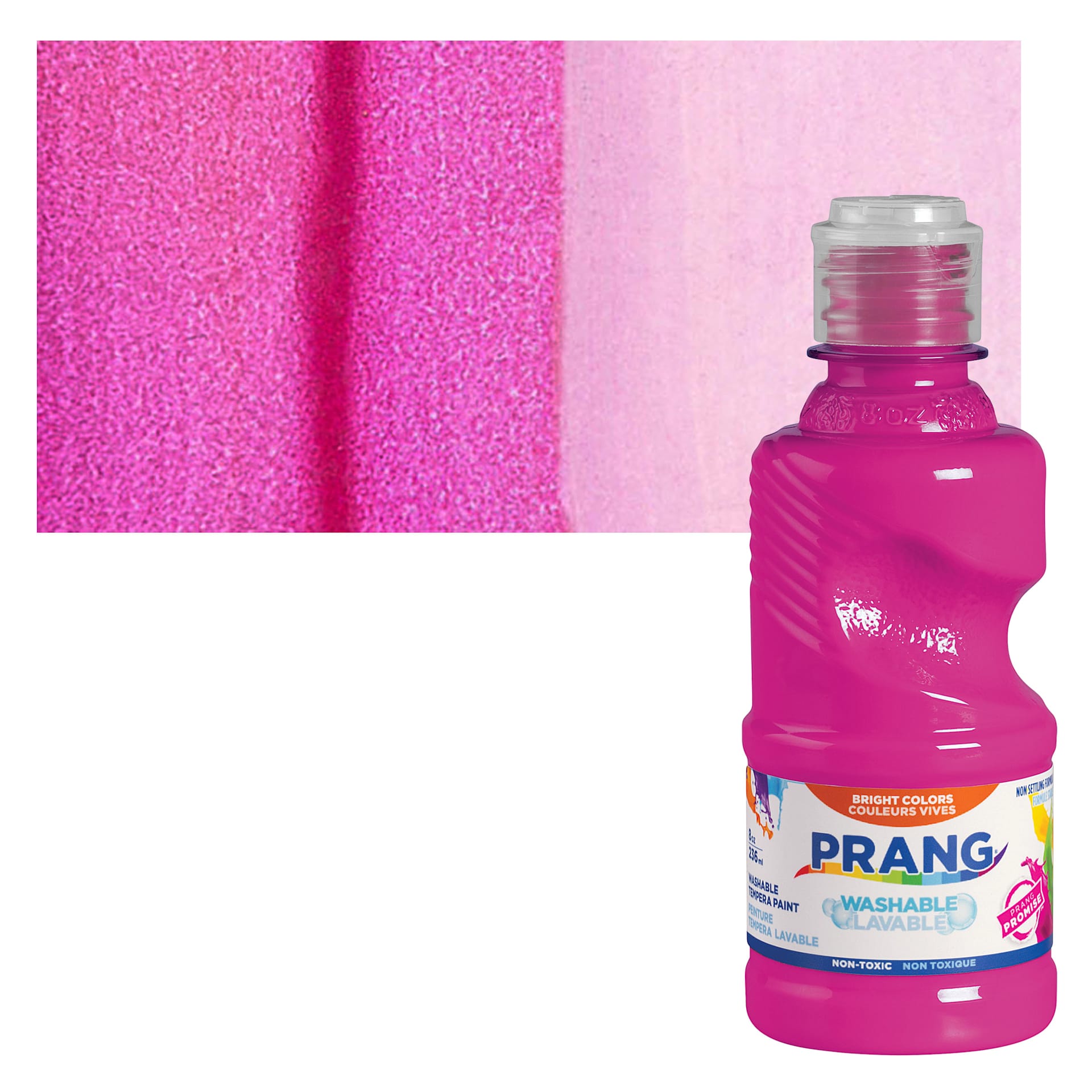 Prang Ready-To-Use Washable Tempera Paint - Magenta, 8 oz and swatch