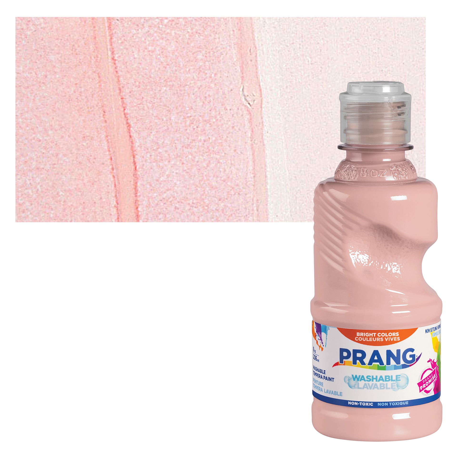 Prang Ready-To-Use Washable Tempera Paint - Peach, 8 oz and swatch