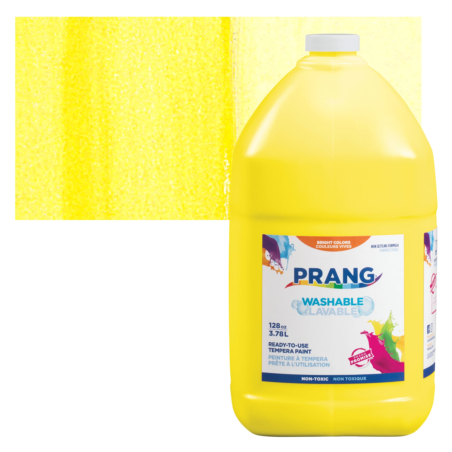 Prang Ready-To-Use Washable Tempera Paint - Yellow, Gallon and swatch