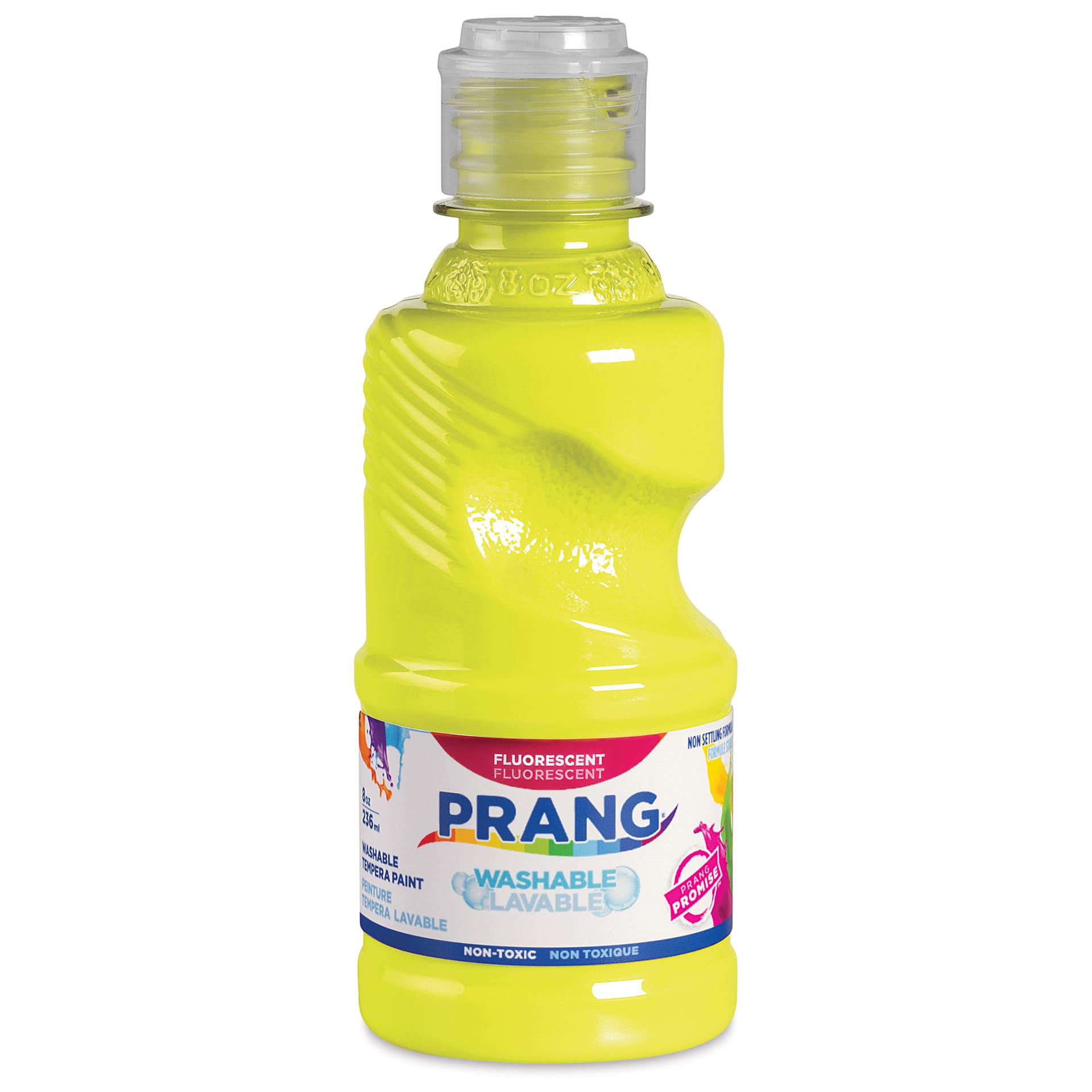 Prang Ready-To-Use Washable Tempera Paints - Fluorescent Yellow, 8 oz