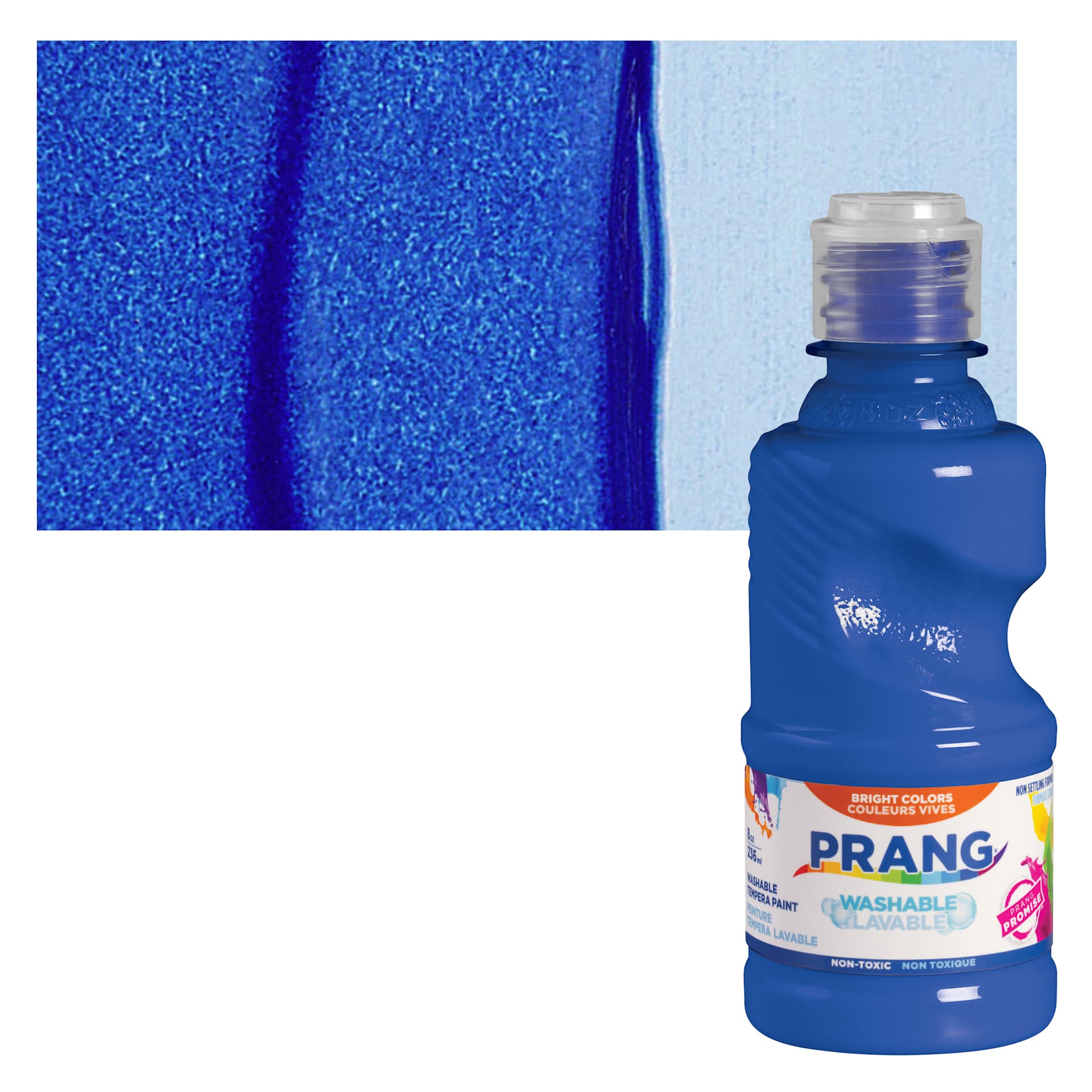 Prang Ready-To-Use Washable Tempera Paints - Blue, 8 oz bottle and swatch