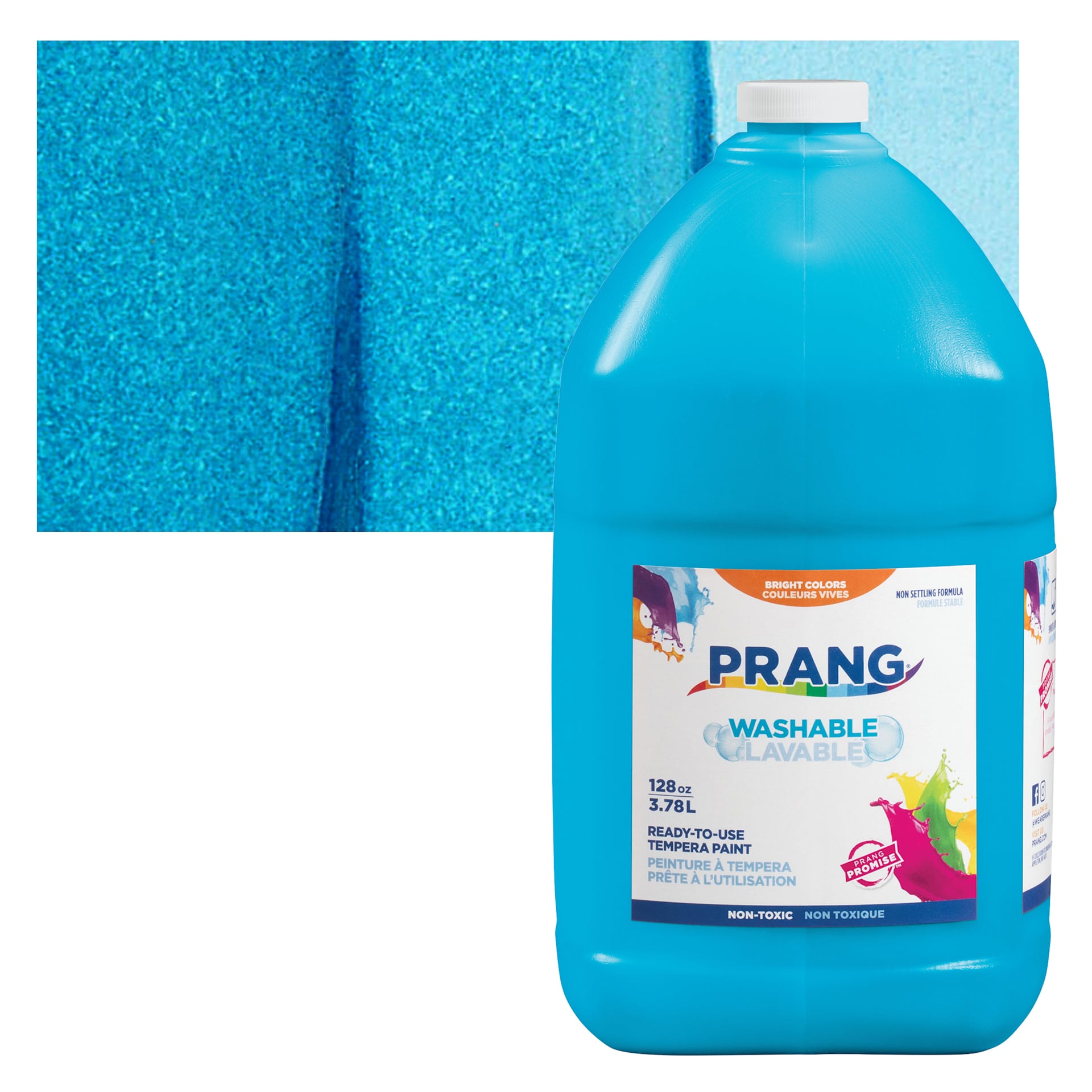Prang Ready-To-Use Washable Tempera Paint - Turquoise, Gallon and swatch