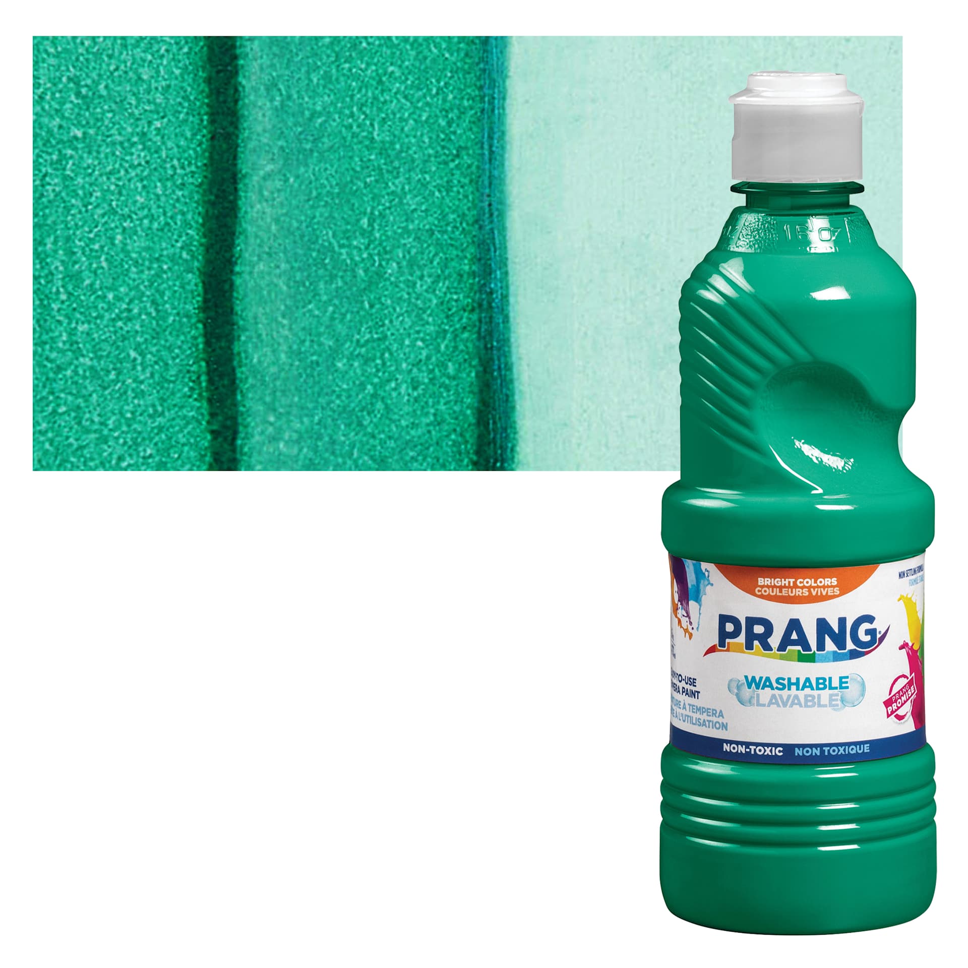 Prang Ready-To-Use Washable Tempera Paint - Green, 16 oz bottle and swatch
