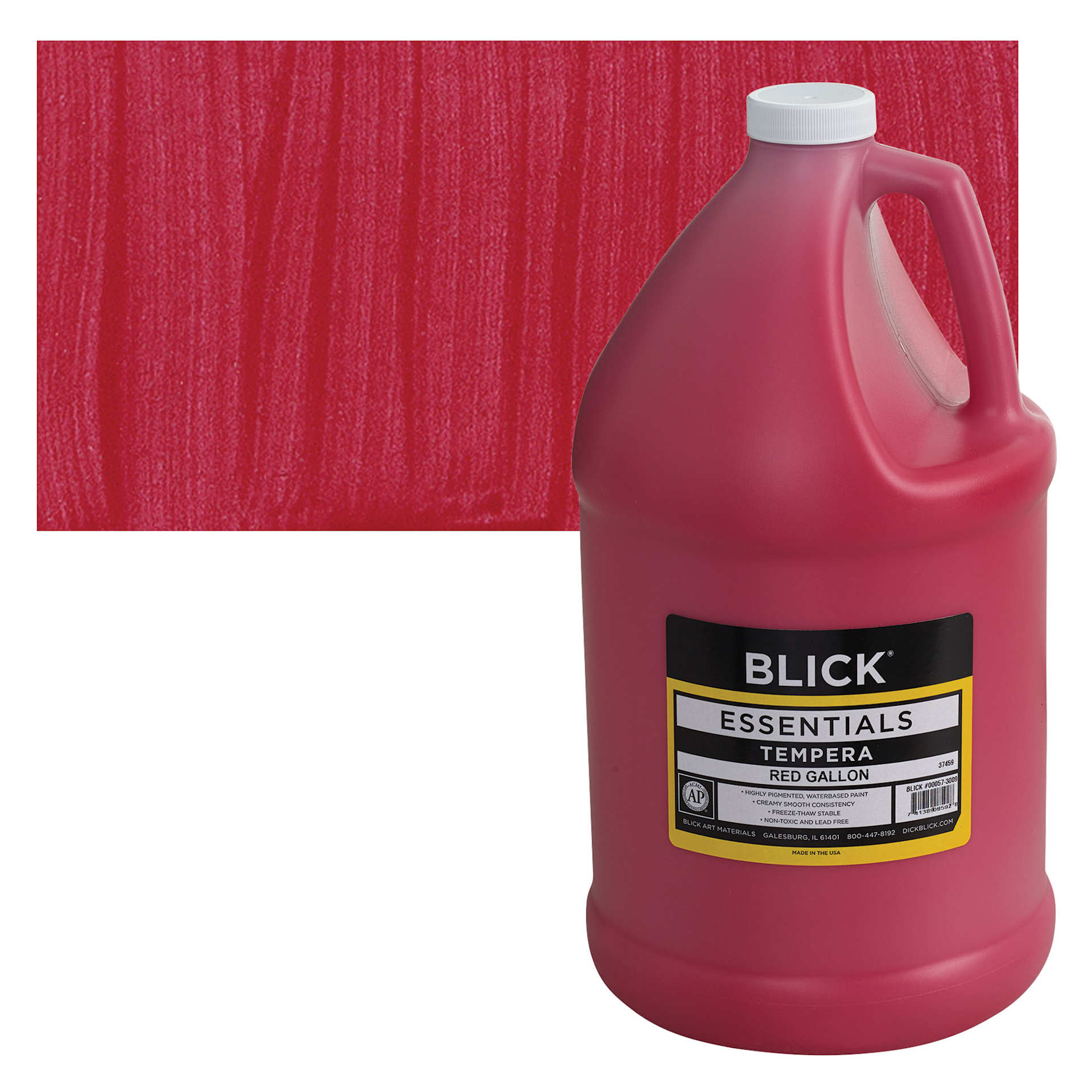 Blick Essentials Tempera - Red, Gallon and swatch