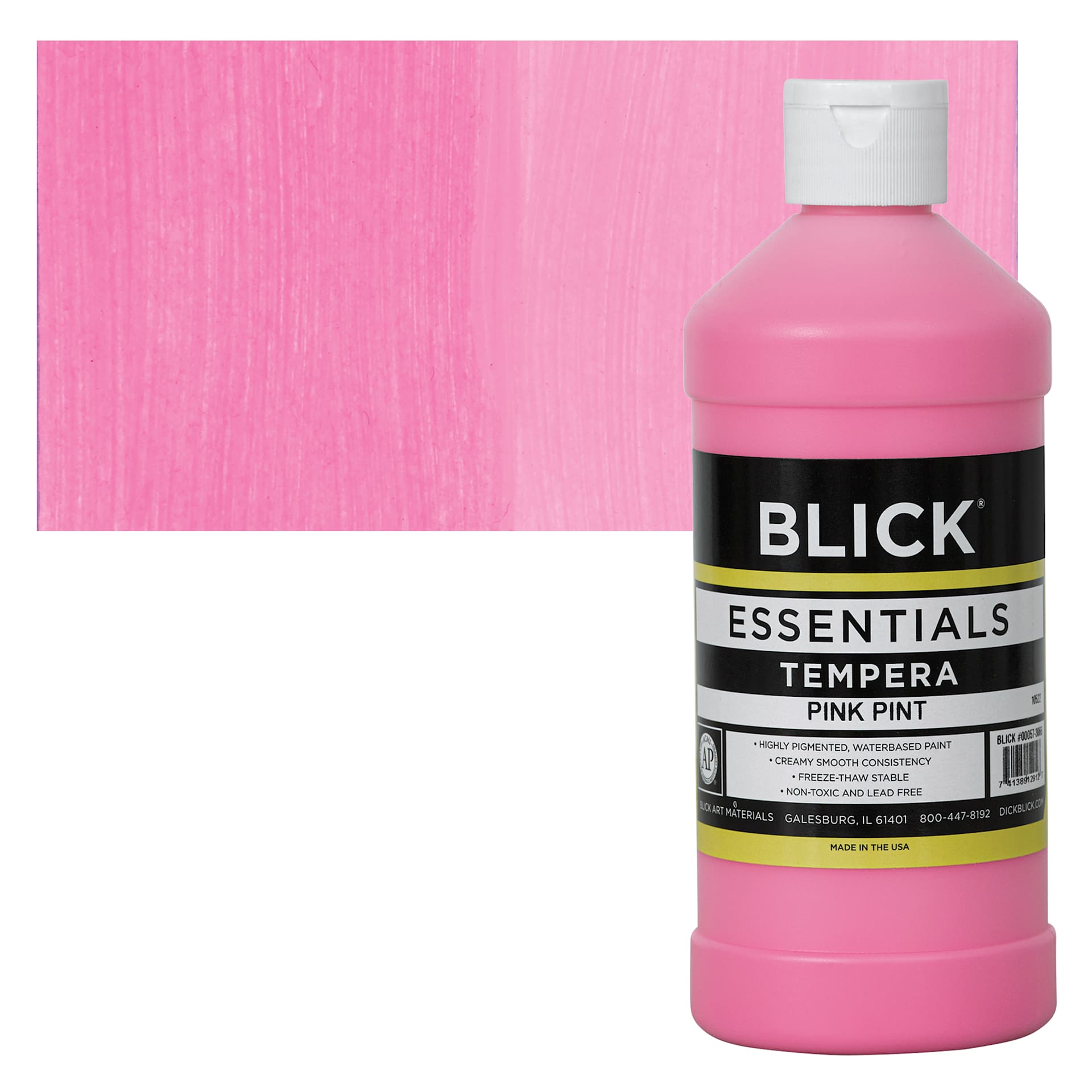 Blick Essentials Tempera - Pink, Pint and swatch