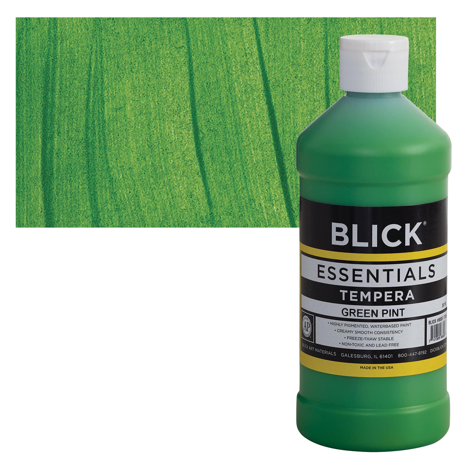 Blick Essentials Tempera - Green, Pint and swatch