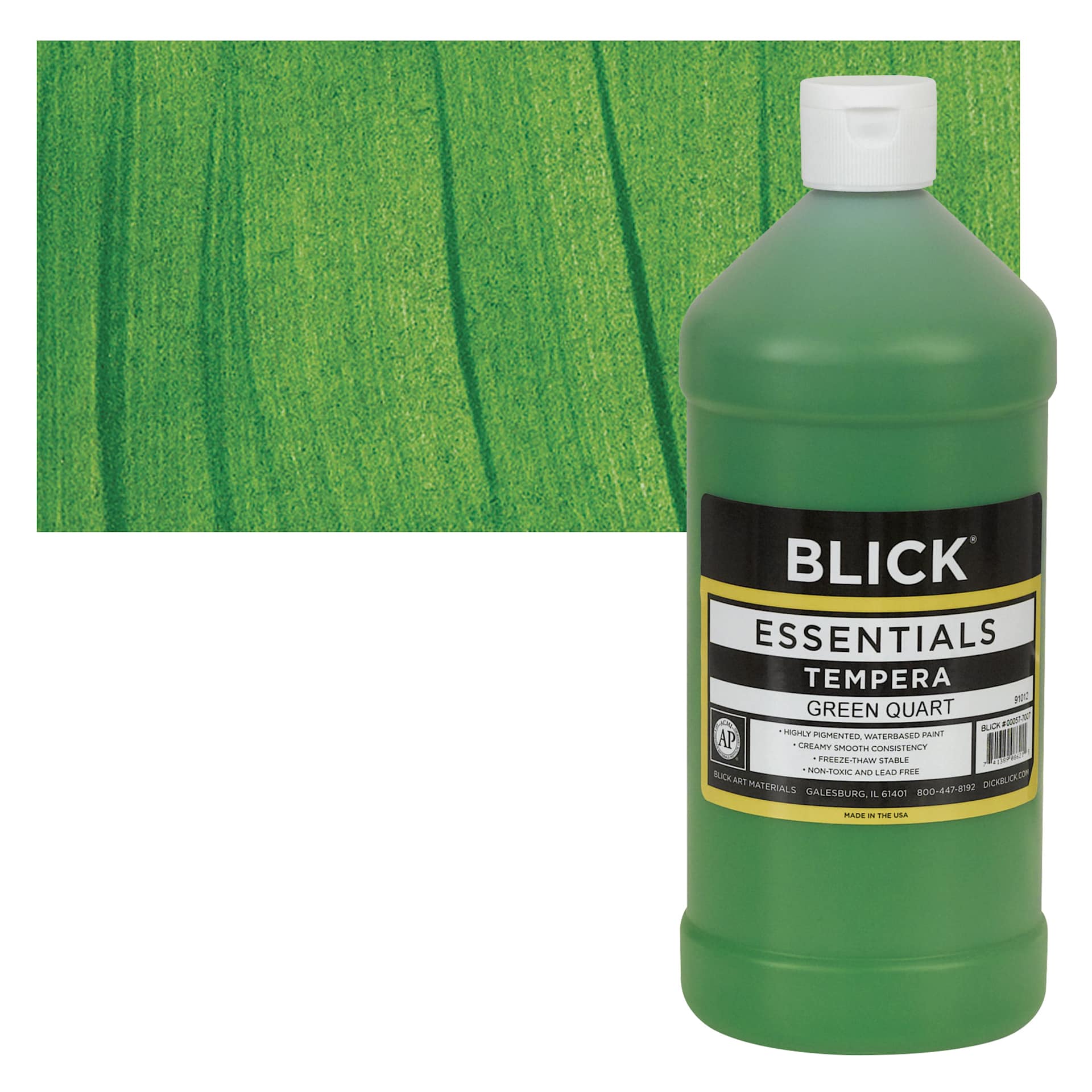 Blick Essentials Tempera - Green, Quart and swatch