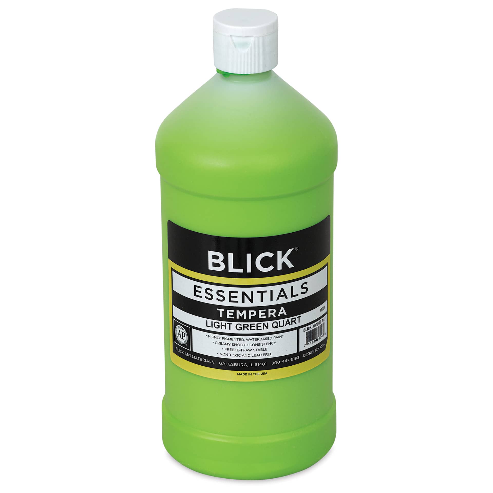 Blick Essentials Tempera - Light Green, Quart (Front of bottle)