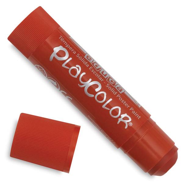 Playcolor Tempera Paint Stick Sets - Single Pocket Size Red Paint Stick, shown open