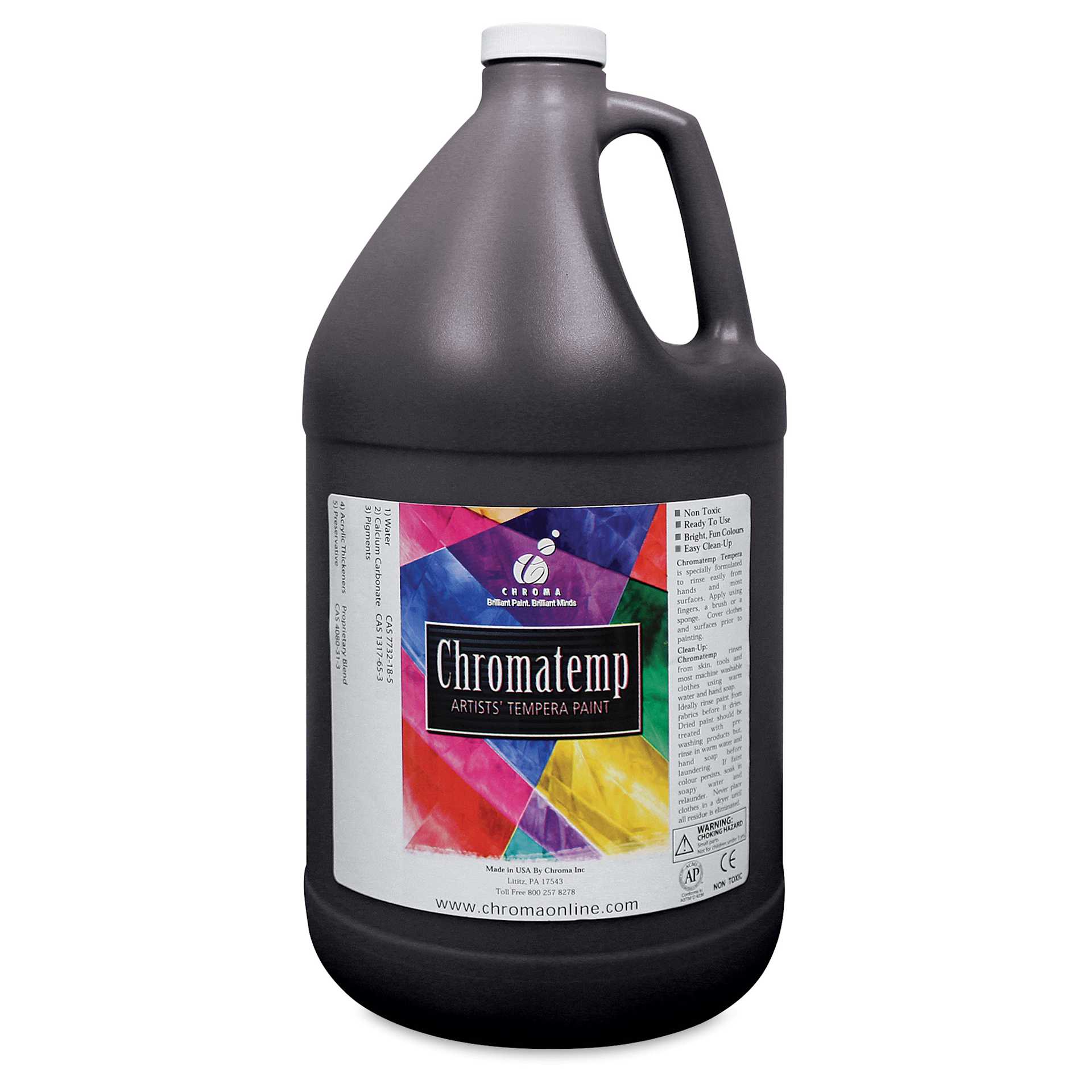 Chroma Chromatemp Artists' Tempera Paint - Black, Gallon