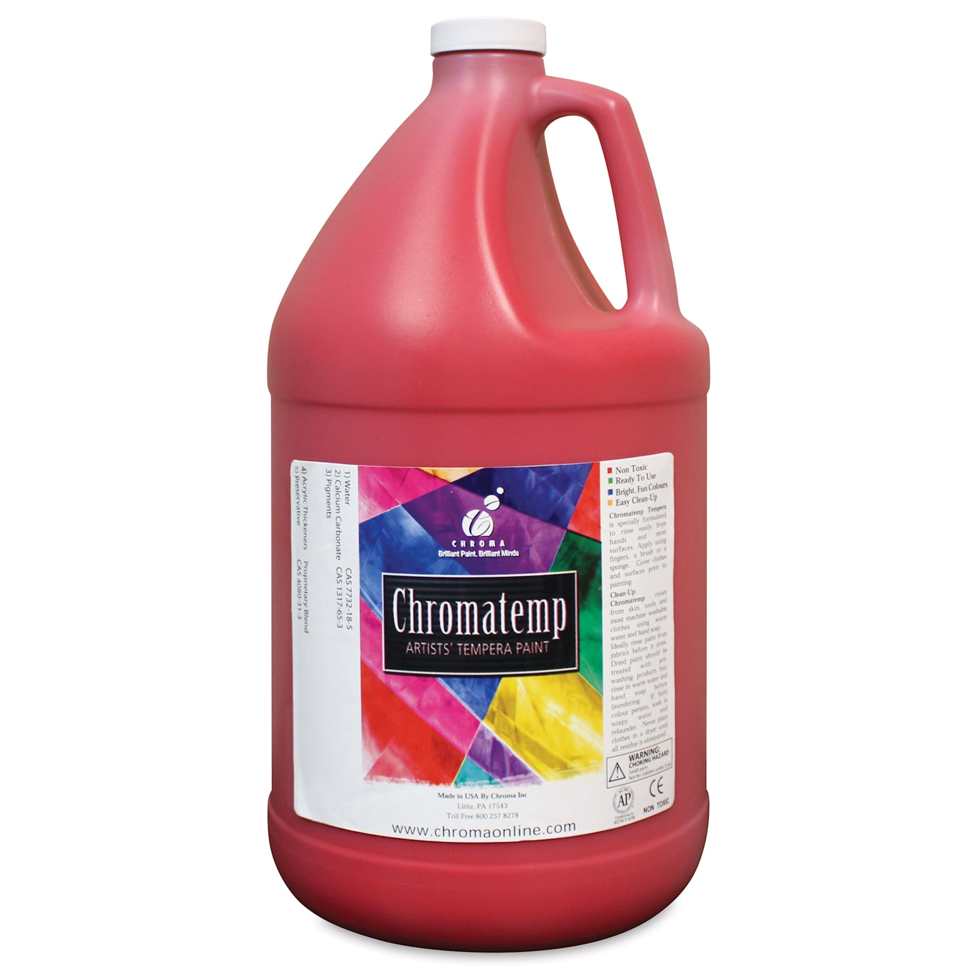 Chroma Chromatemp Artists' Tempera Paint - Red, 128 oz