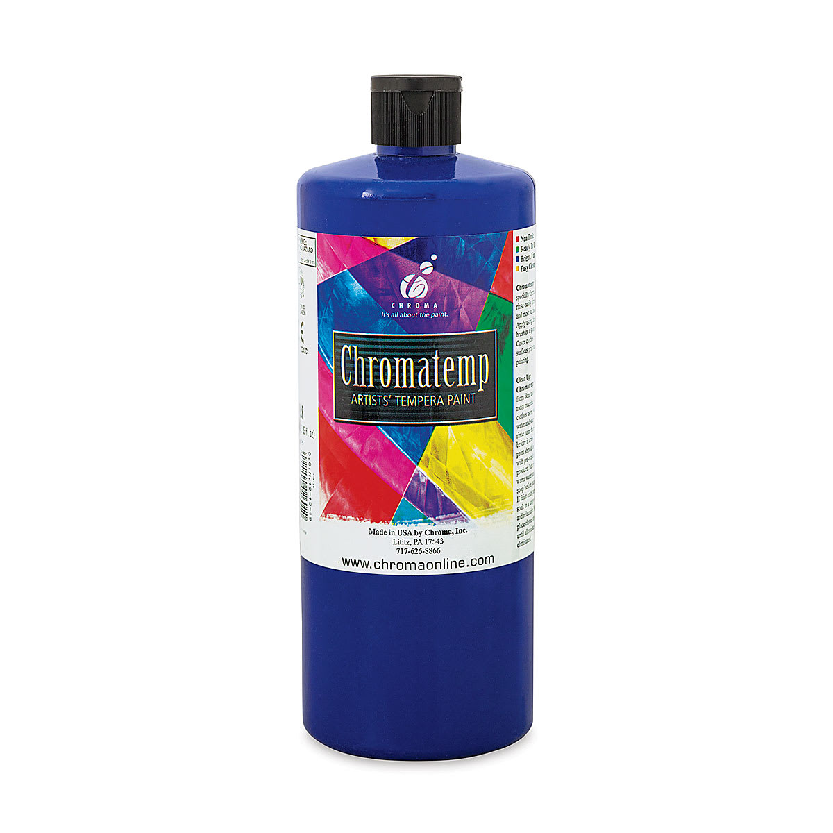 Chroma Chromatemp Artists' Tempera Paint - Ultramarine Blue, Quart