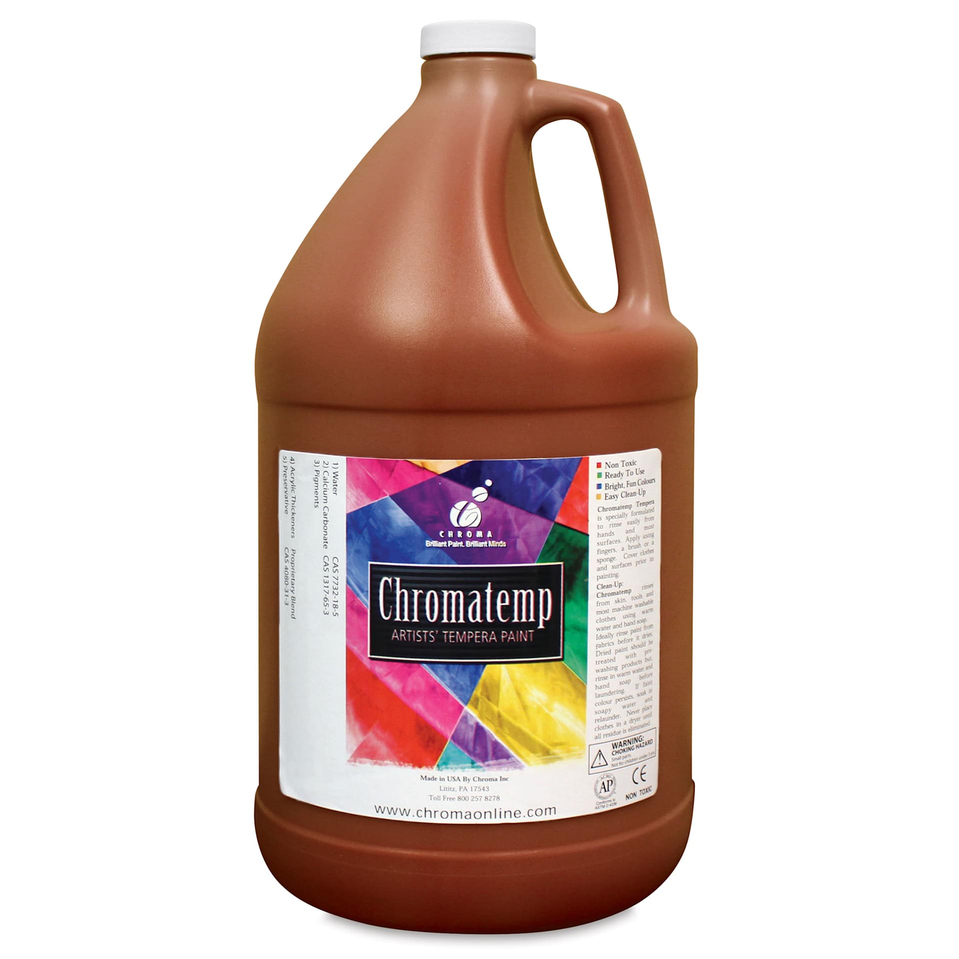 Chroma Chromatemp Artists' Tempera Paint - Brown, 128 oz