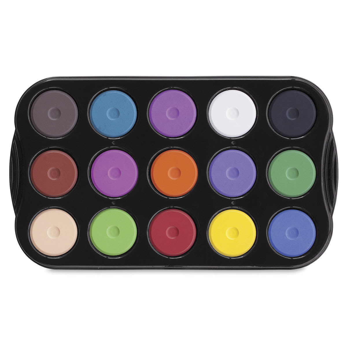Richeson Tempera Cakes - Set of 15 with Tray, Assorted Colors, Mini Cakes